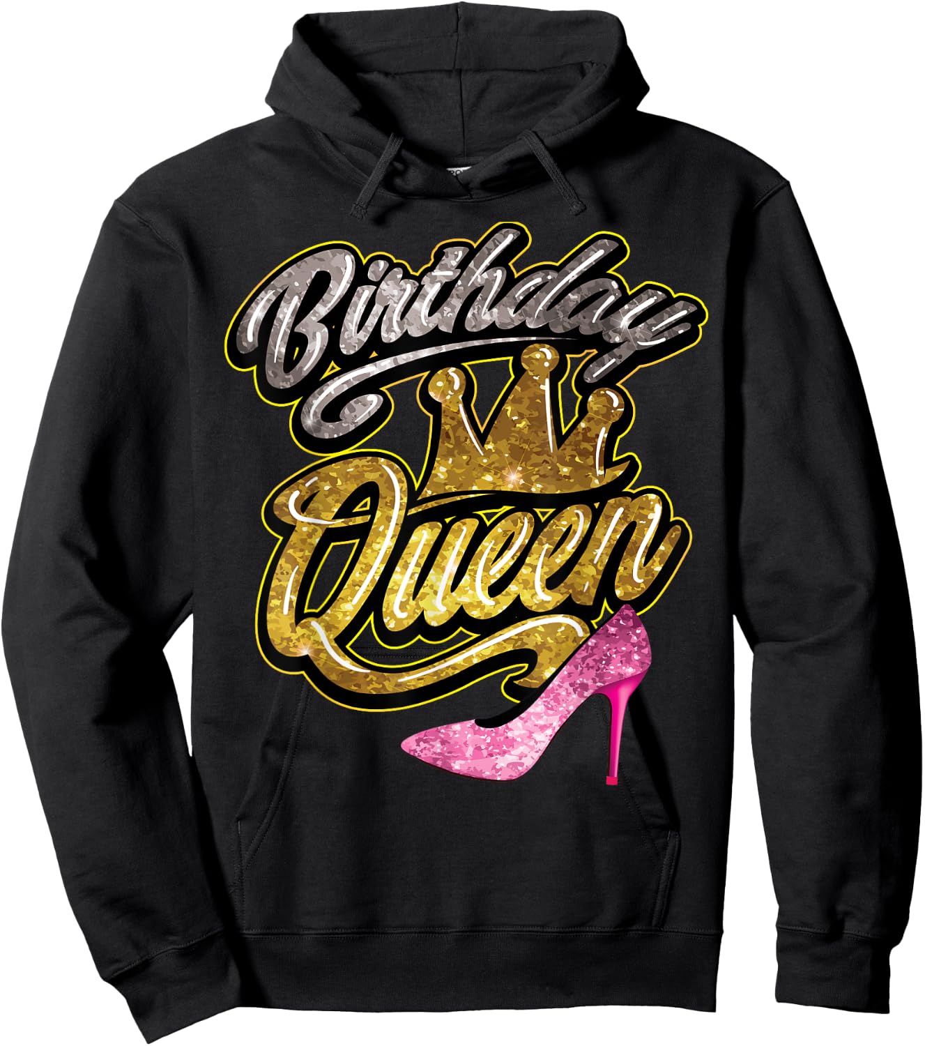 Birthday Queen | Cool Special Gold Celebration Gift Hoodie - Hoodie | Black