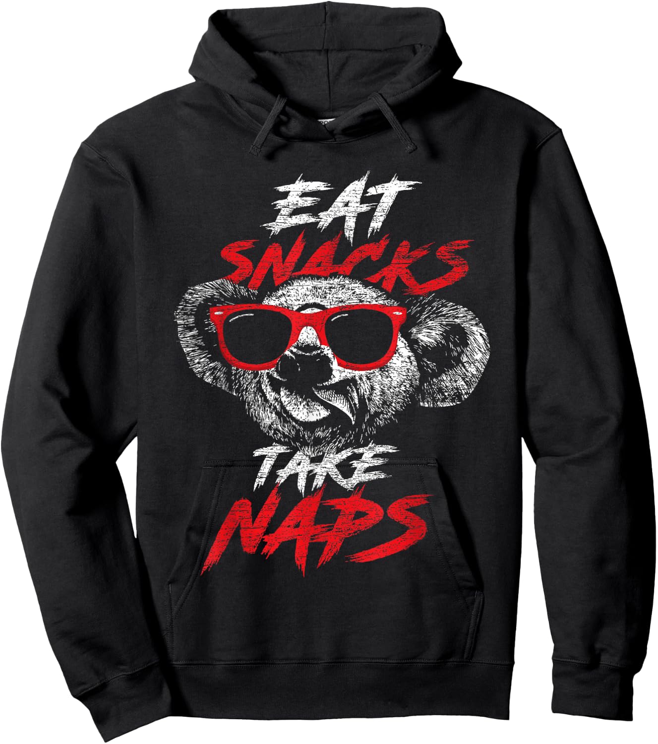 Koala Bear Shirt Eat Snacks Take Naps Hoodie - Hoodie | Black