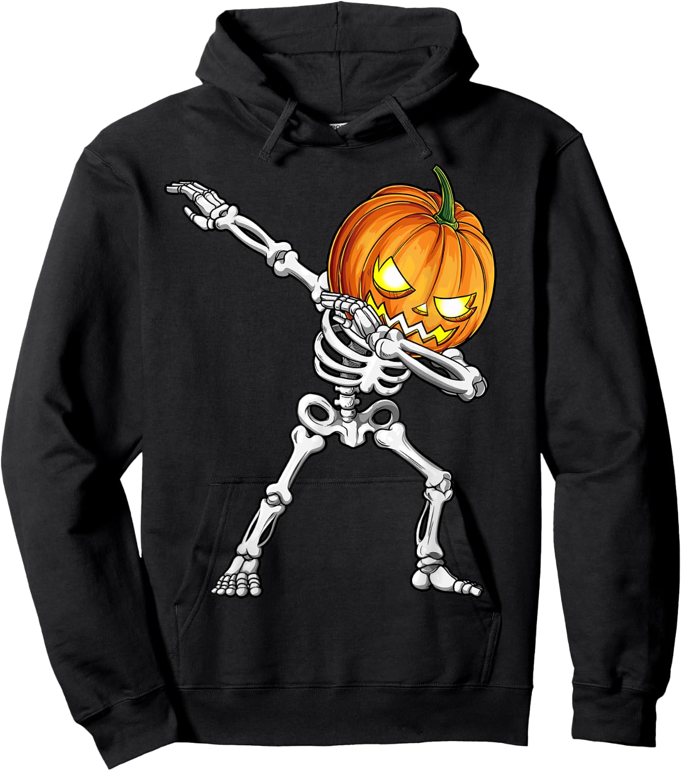 Halloween Boys Dabbing Skeleton Scary Pumpkin Jack O Lantern Hoodie - Hoodie | Black