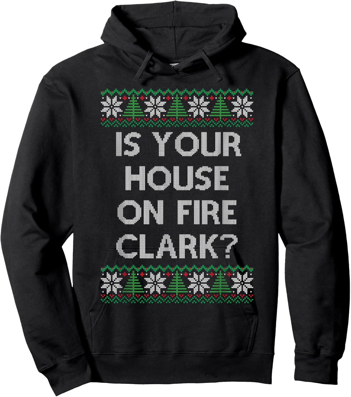 Christmas Family Winter Vacation Ugly Sweater Style Hoodie - Hoodie | Black