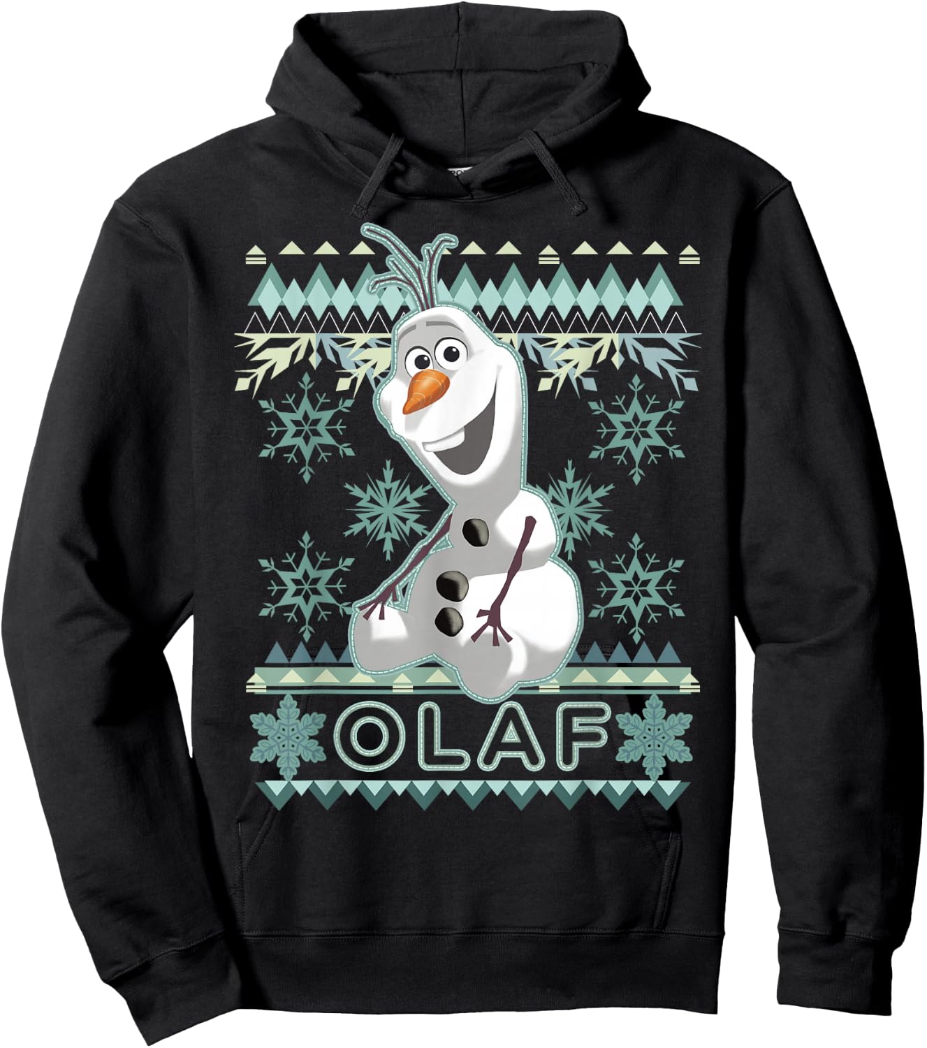 Disney Frozen Olaf Vintage Ugly Christmas Sweater Hoodie - Hoodie | Black