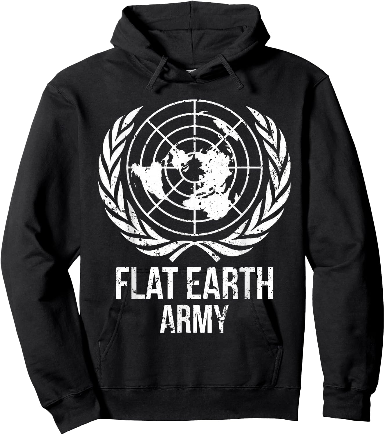 Flat Earth Army T Shirt Planet Map Society Men Women Gift Hoodie - Hoodie | Black