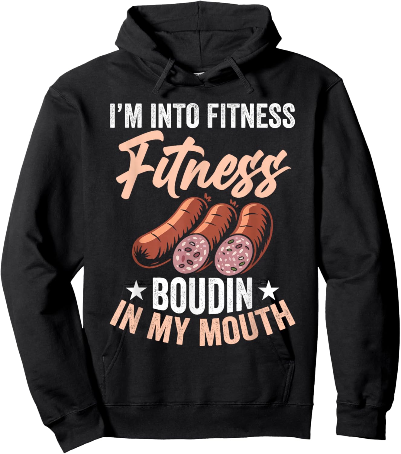 Boudin Snack Food Meal Louisianan Food Fitness Boudin Hoodie - Hoodie | Black