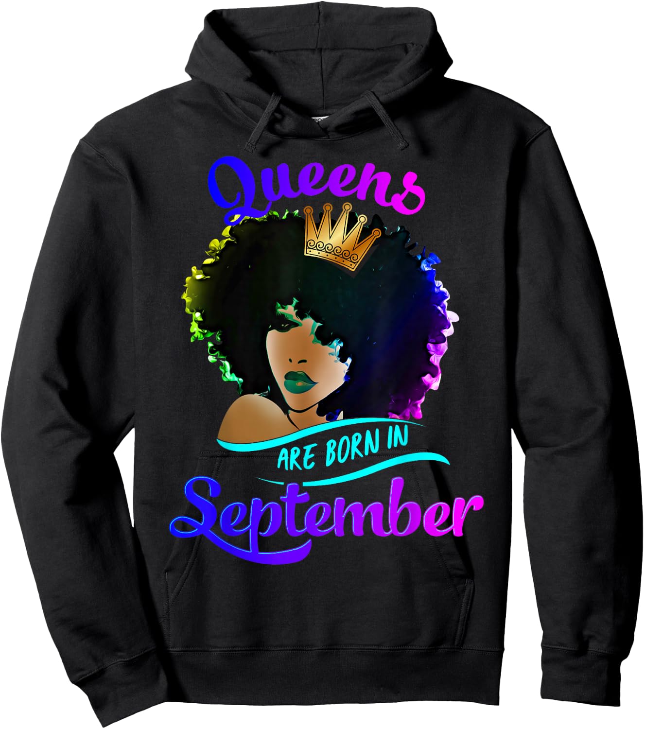 Queens Born September Shirt Black Girl Virgo Libra Birthday Hoodie - Hoodie | Black