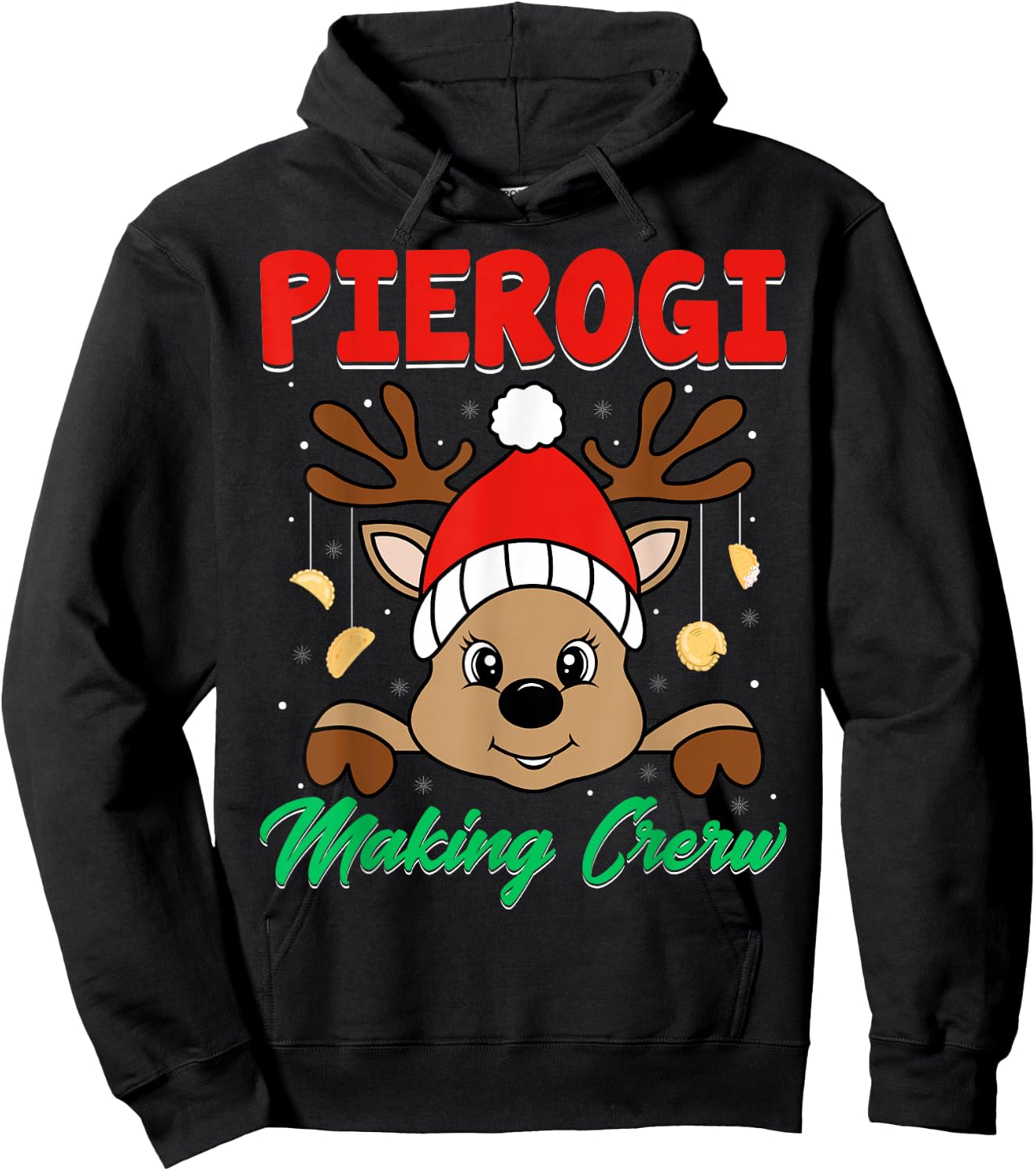 Pierogi Making Crew - Polish Food Pierogi Lover Christmas Hoodie - Hoodie | Black