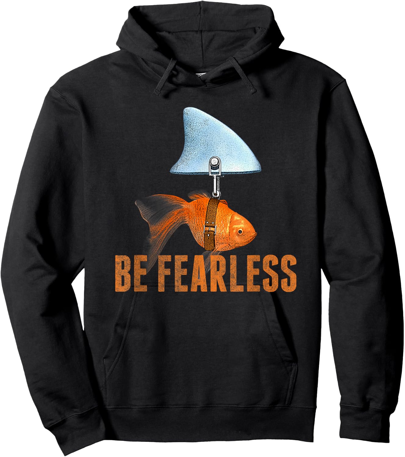 Be Fearless Be Kind Be Brave Goldfish Shark Fin Hoodie - Hoodie | Black