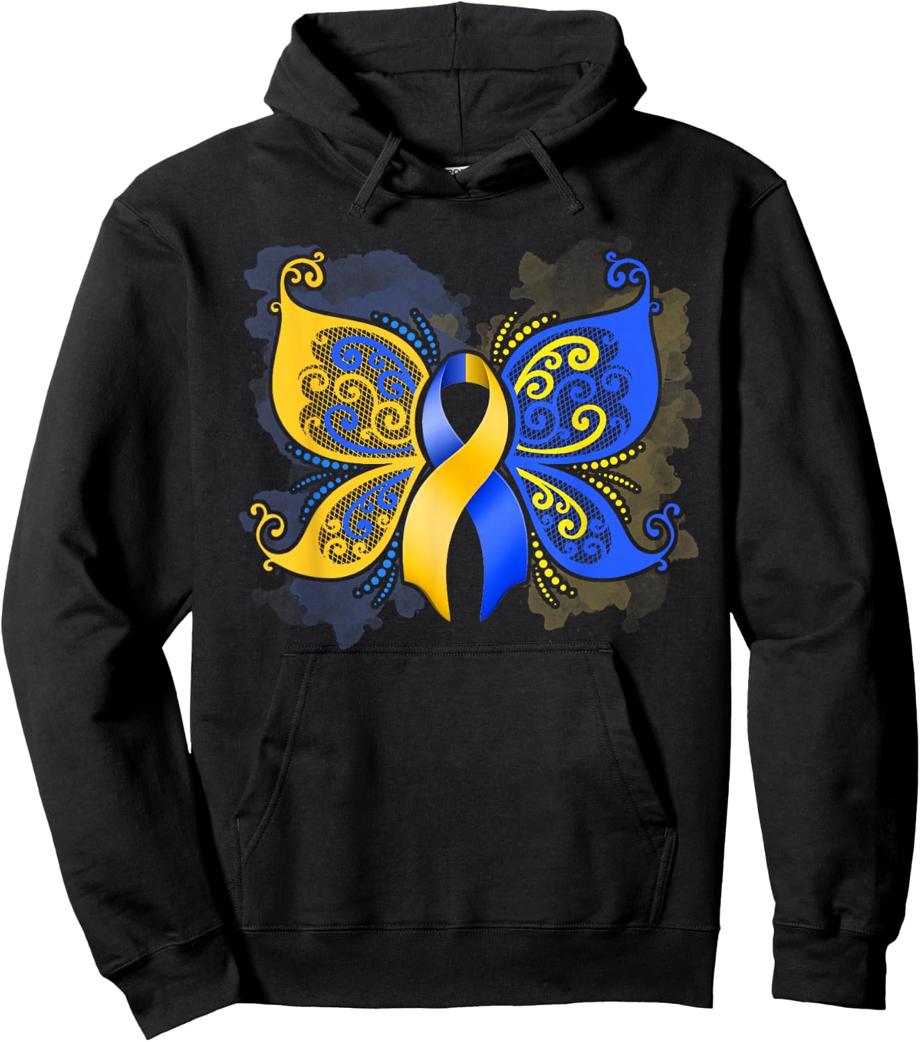 Down Syndrome Awareness Butterfly Gift Hoodie - Hoodie | Black