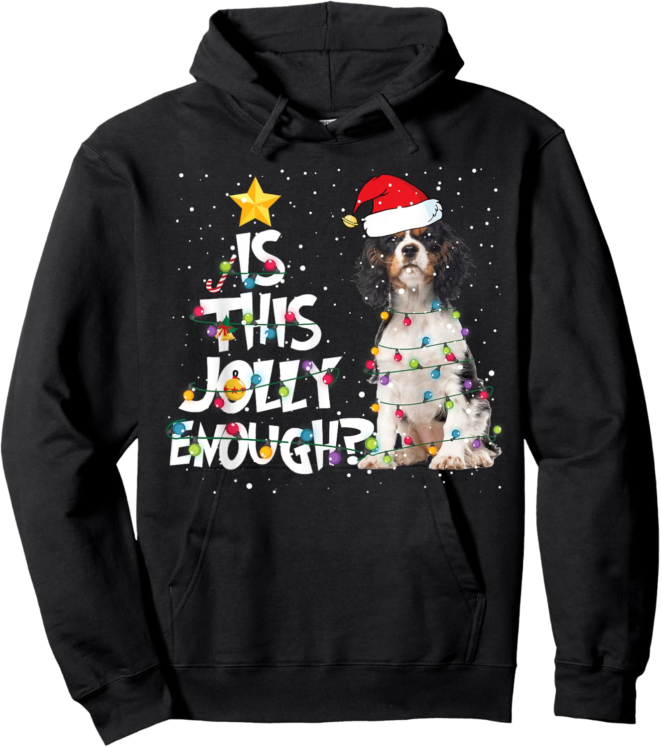 Is This Jolly Enough Cavalier King Charles Spaniel Christmas Hoodie - Hoodie | Black