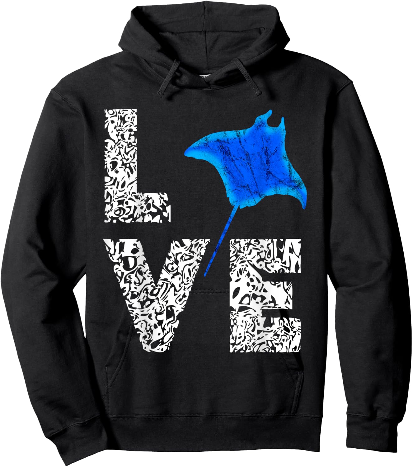 Manta Ray Stingray Sea Ocean Creatures Animals Lovers Hoodie - Hoodie | Black