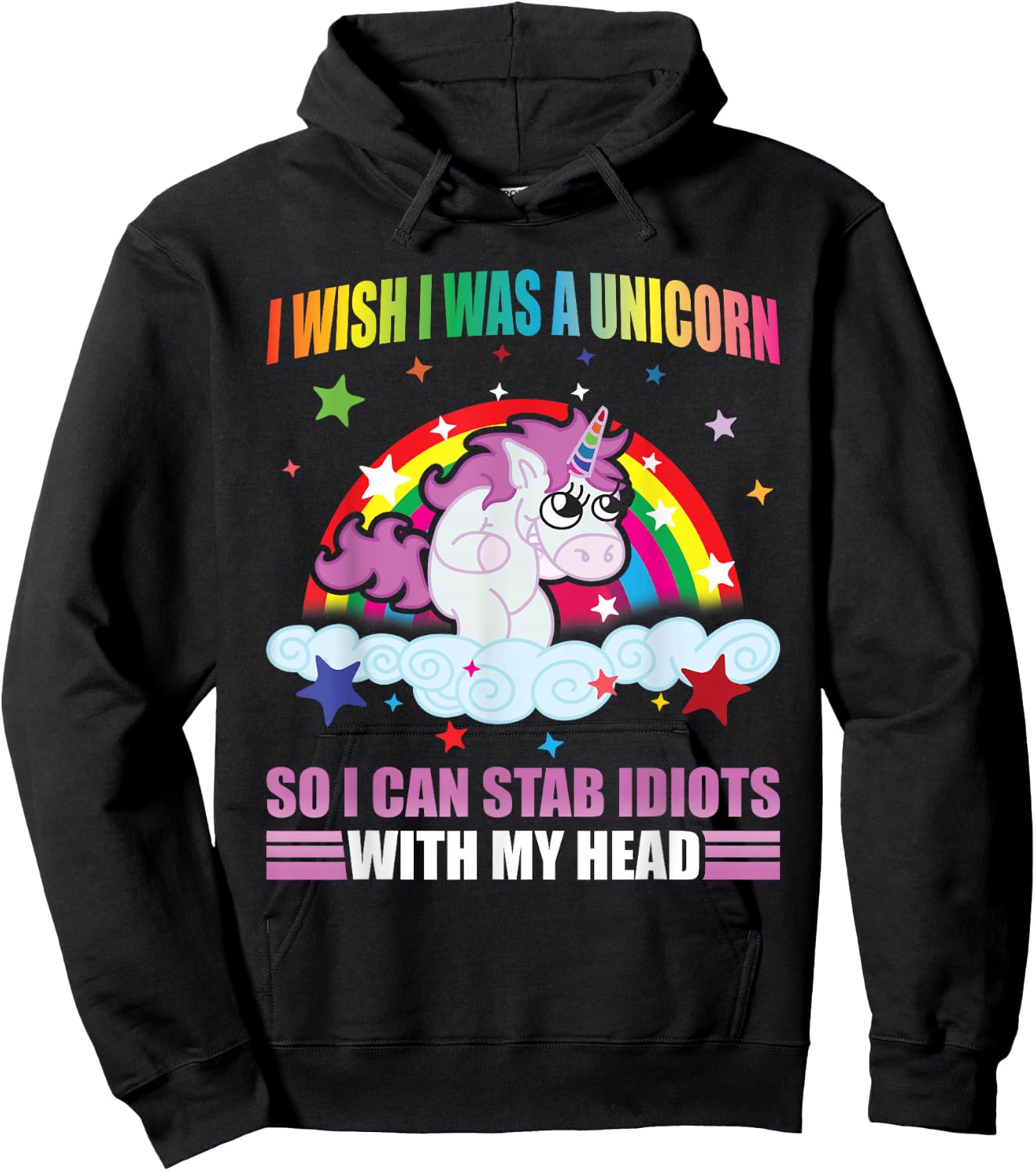 I Wish I Was A Unicorn Funny Unicorn I Hate People Unicorns Hoodie - Hoodie | Black