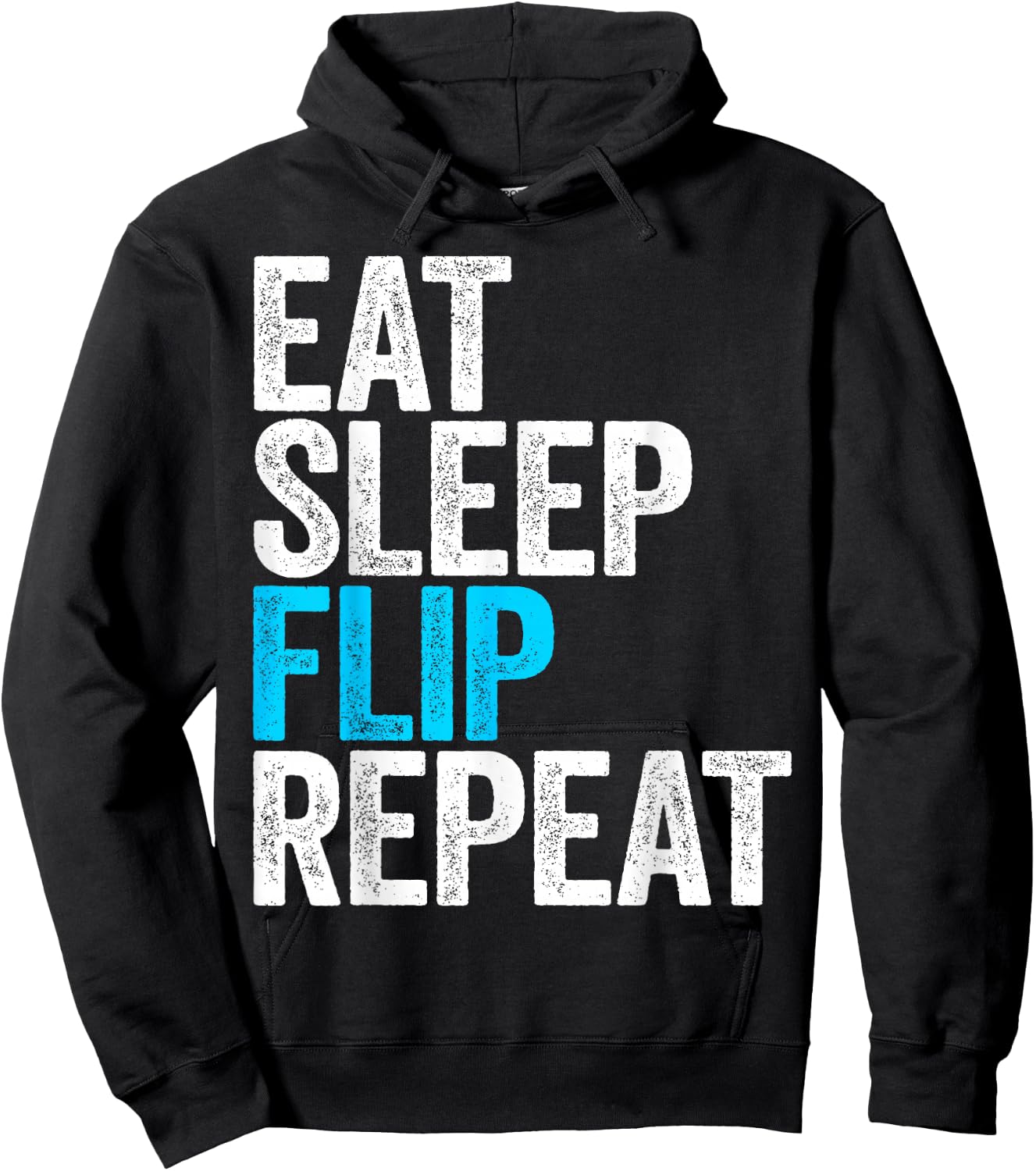 Eat Sleep Flip Repeat Shirt Men Women Kids Gymnastics Hoodie - Hoodie | Black