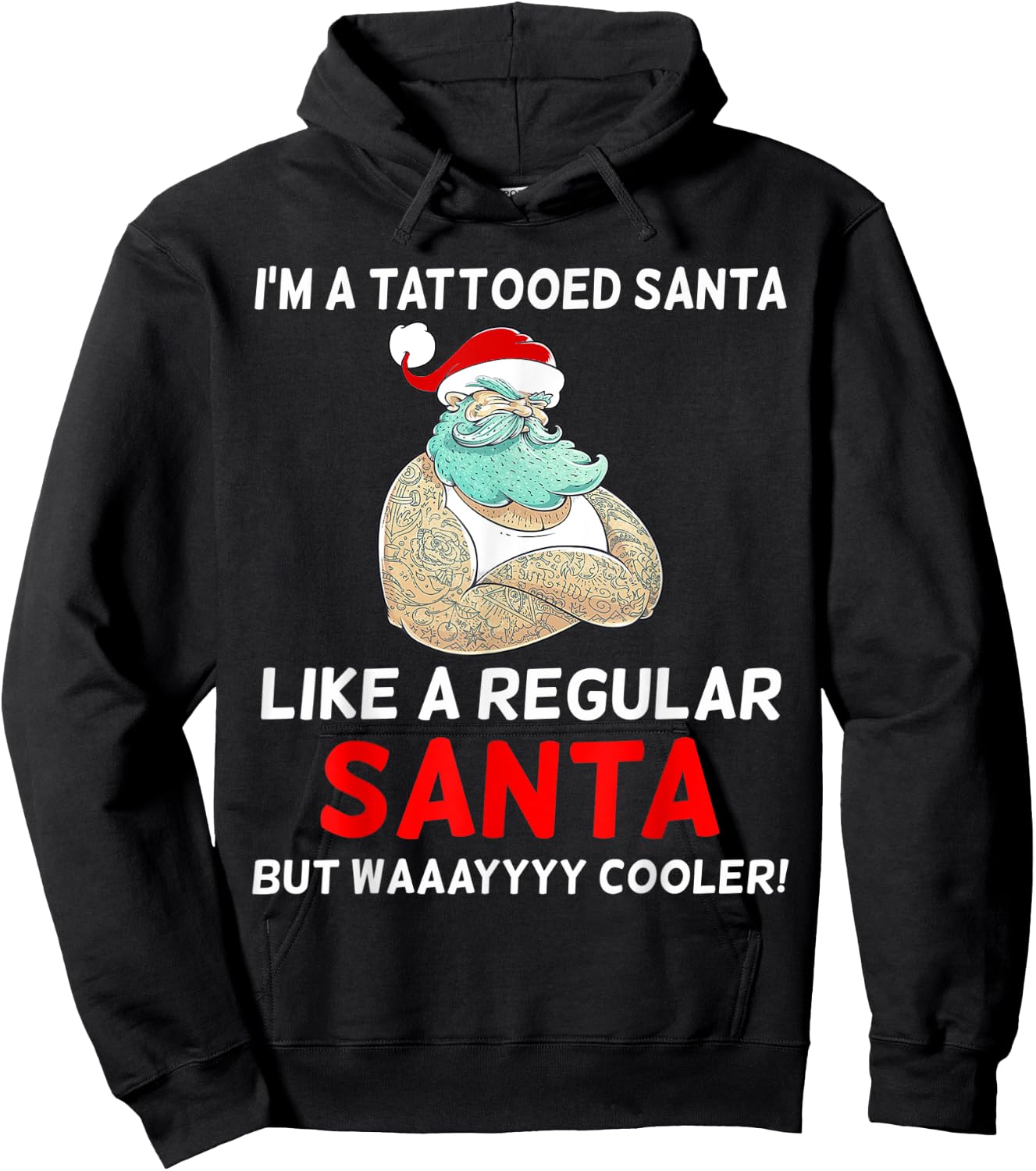 Christmas tattoo Santa Men women Kids gift t Shirt Hoodie - Hoodie | Black