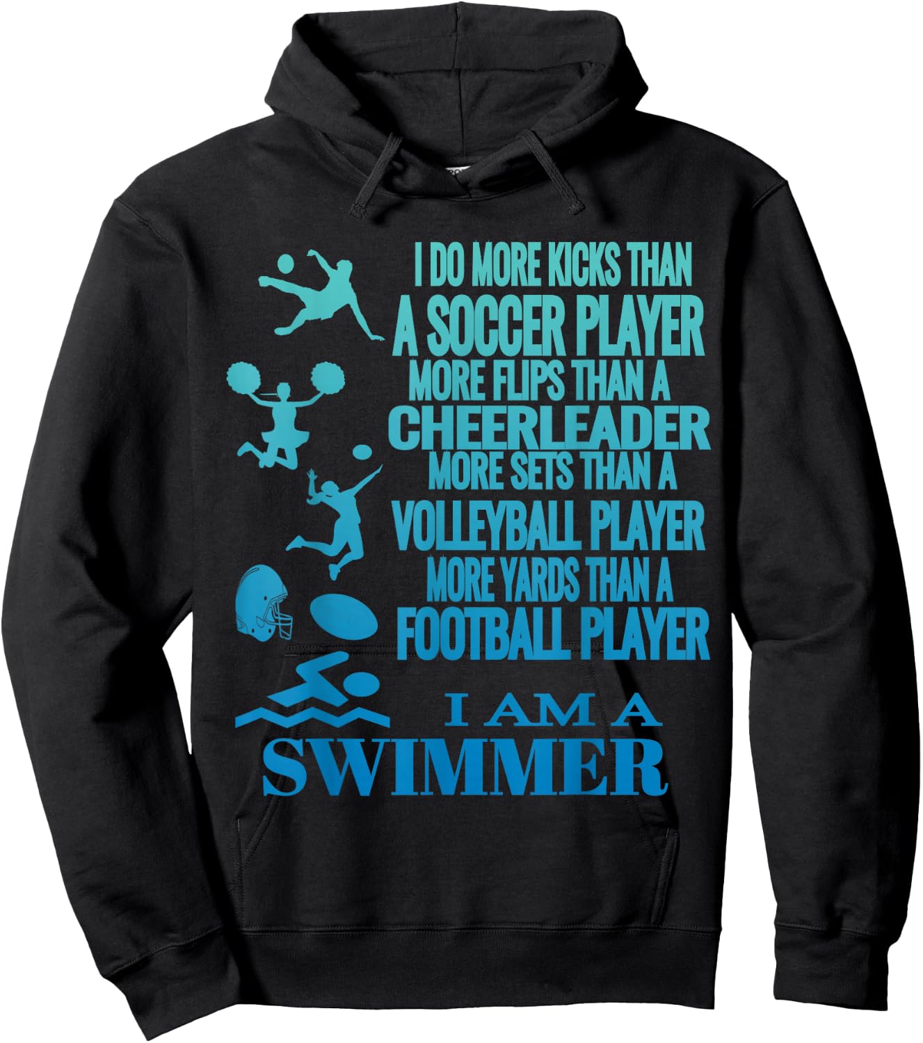 I Am A Swimmer T Shirt Funny Swim Swimming Cool Practice Hoodie - Hoodie | Black