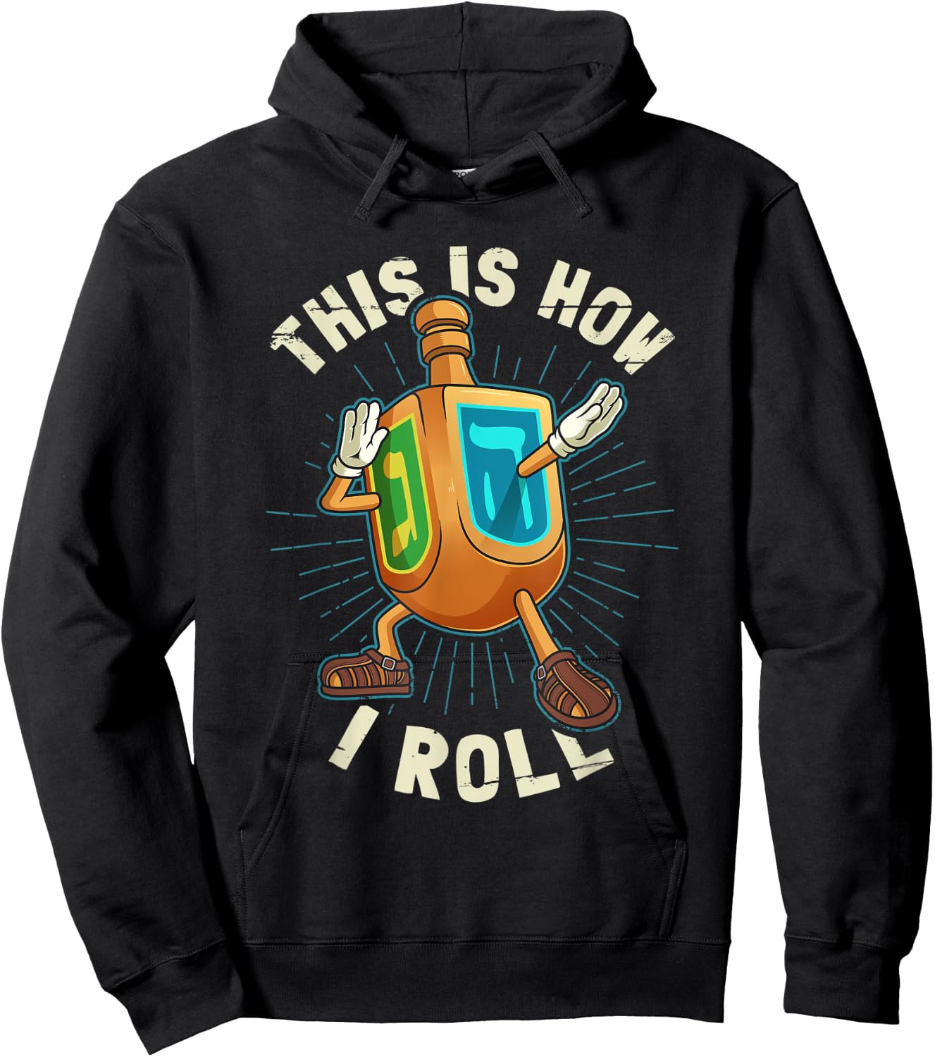 Hanukkah Dabbing Dreidel This Is How I Roll Hoodie - Hoodie | Black