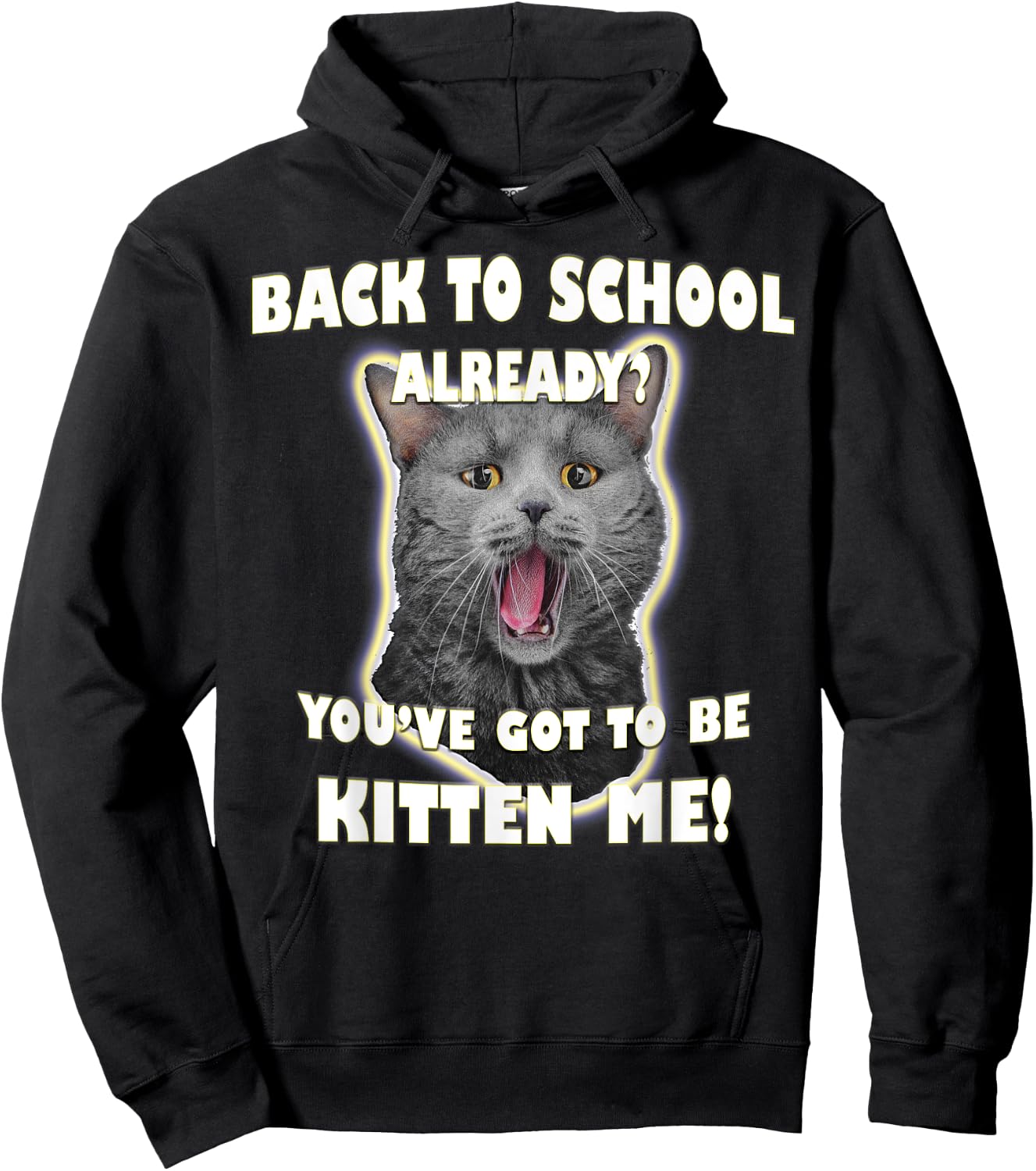 First Day Of School Back To School Funny Cat Kitten Shirt Men Women Kids Hoodie - Hoodie | Black