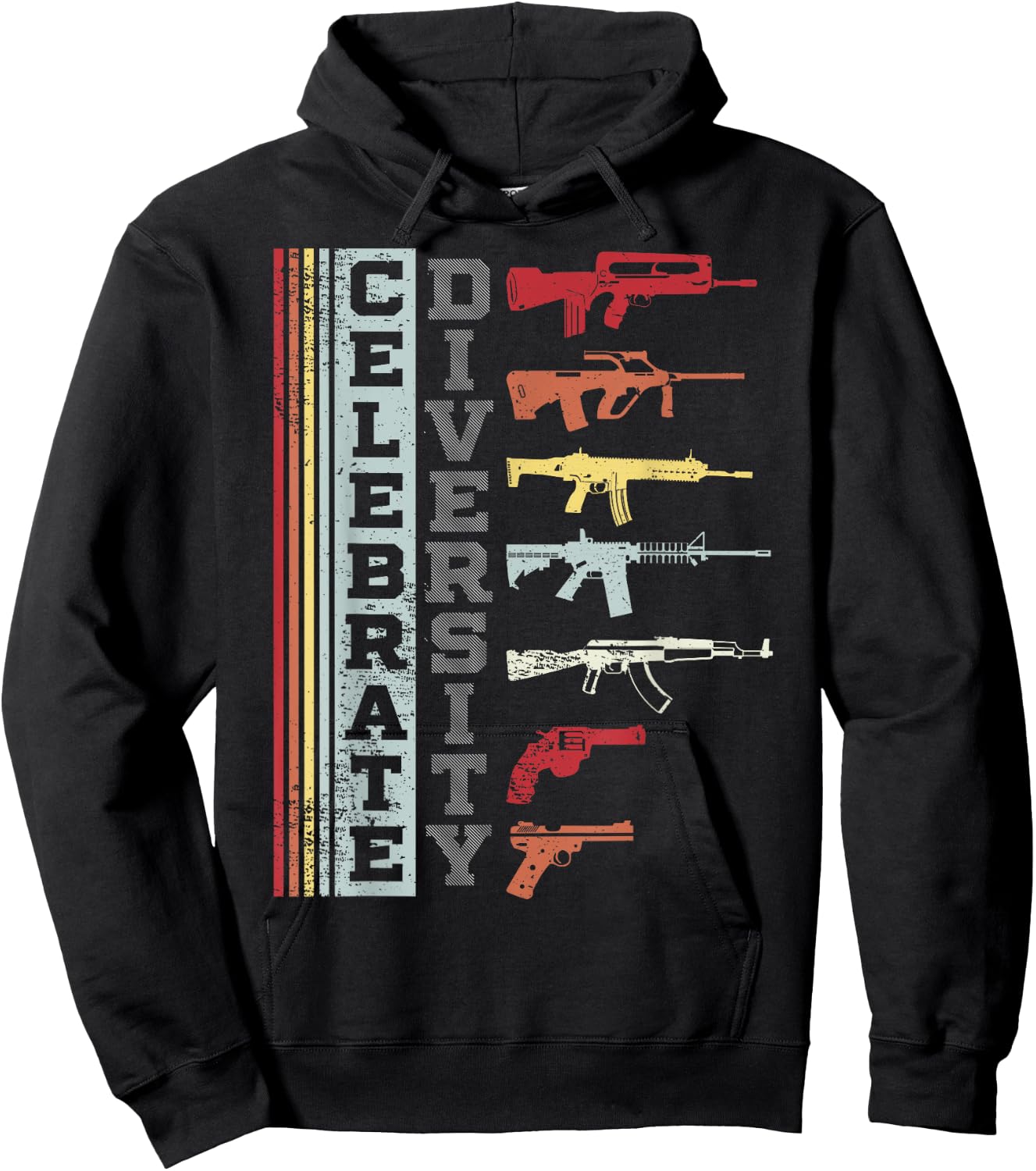 Celebrate Diversity Different Gun | Gun Lovers Gift Hoodie - Hoodie | Black