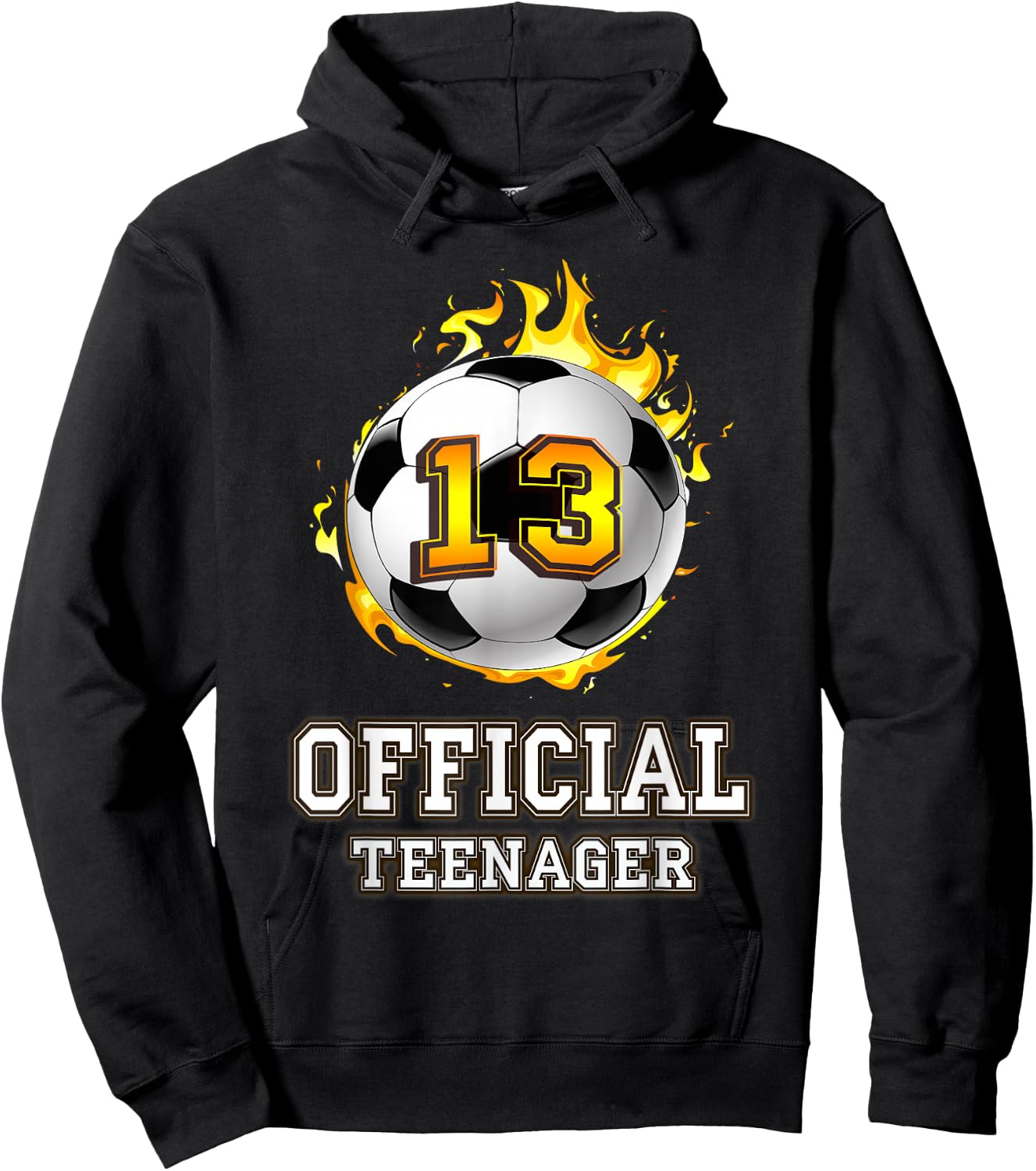 Official Teenager Soccer 13th Birthday Football Gift Hoodie - Hoodie | Black