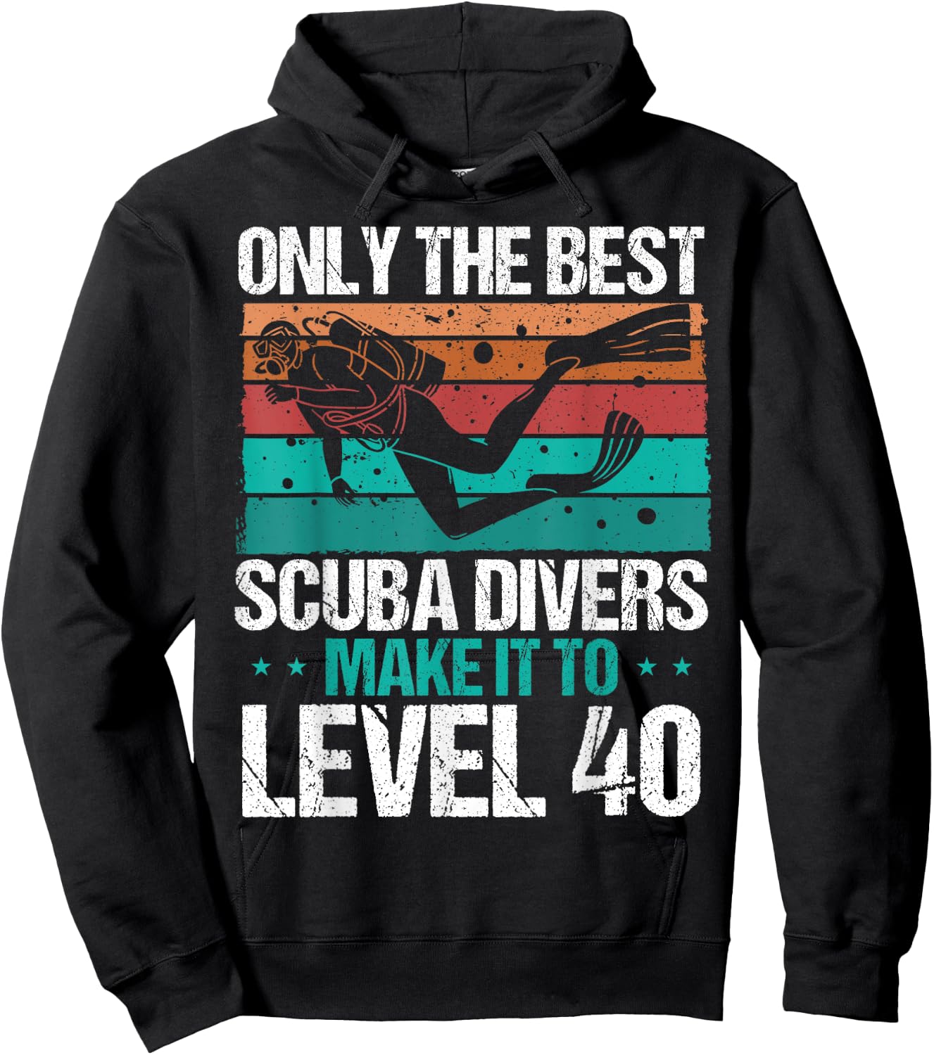 40 Birthday Scuba Diving Level 40 Year Old Diver Snorkeling Hoodie - Hoodie | Black