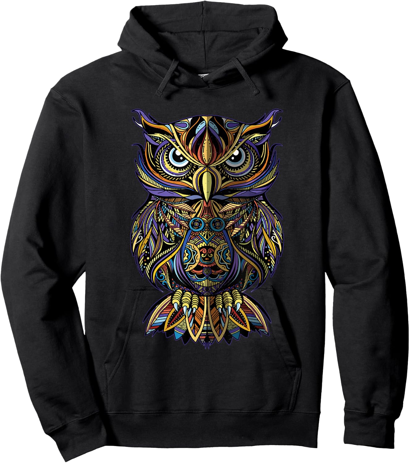 Cool Geometric Owl Unique Avian Architecture Owl Art Hoodie - Hoodie | Black