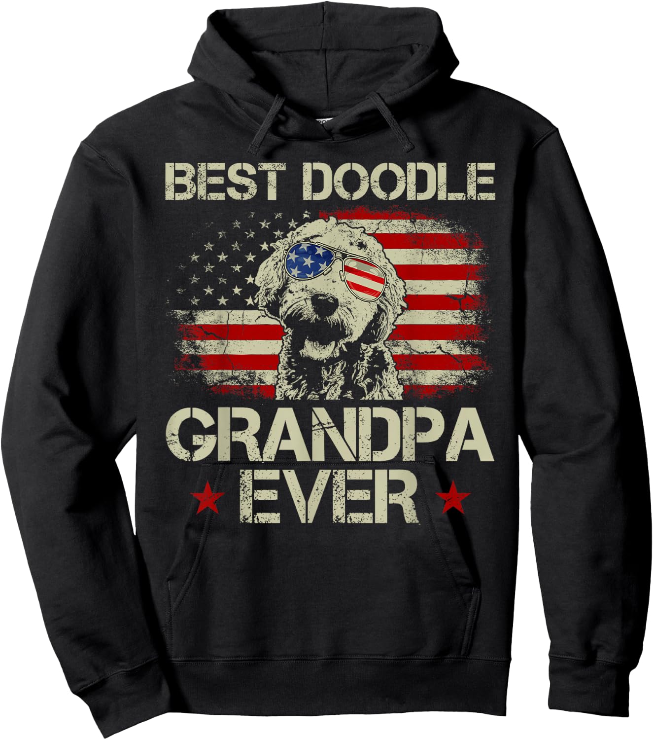 Best Doodle Grandpa Ever Shirt Goldendoodle 4th Of July Gift Men Hoodie - Hoodie | Black
