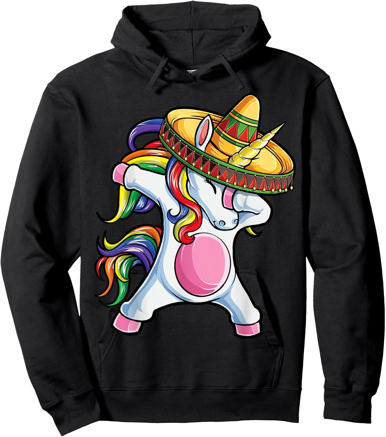 Dabbing Unicorn Shirt Cinco de Mayo Kids Girls Women Mexican Hoodie - Hoodie | Black