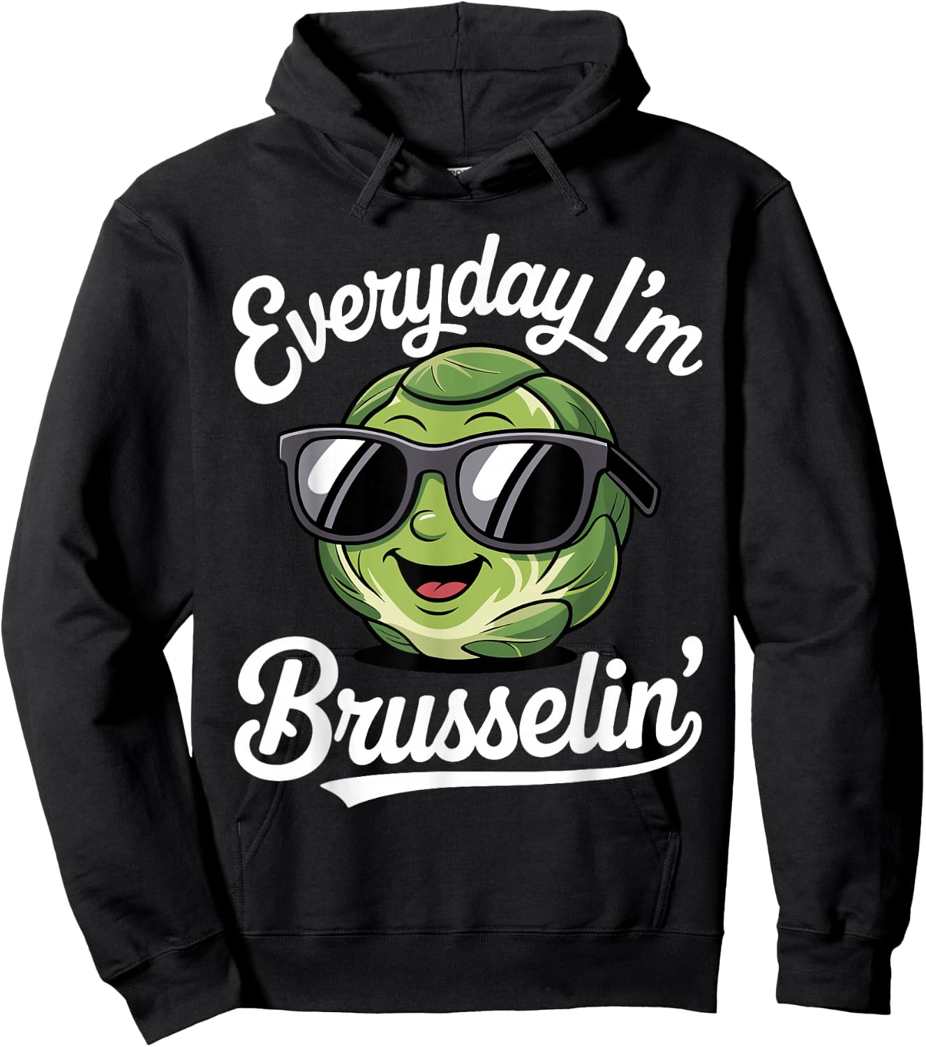 Funny Brussels Sprout Art Women Kids Vegetable Lover Hoodie - Hoodie | Black