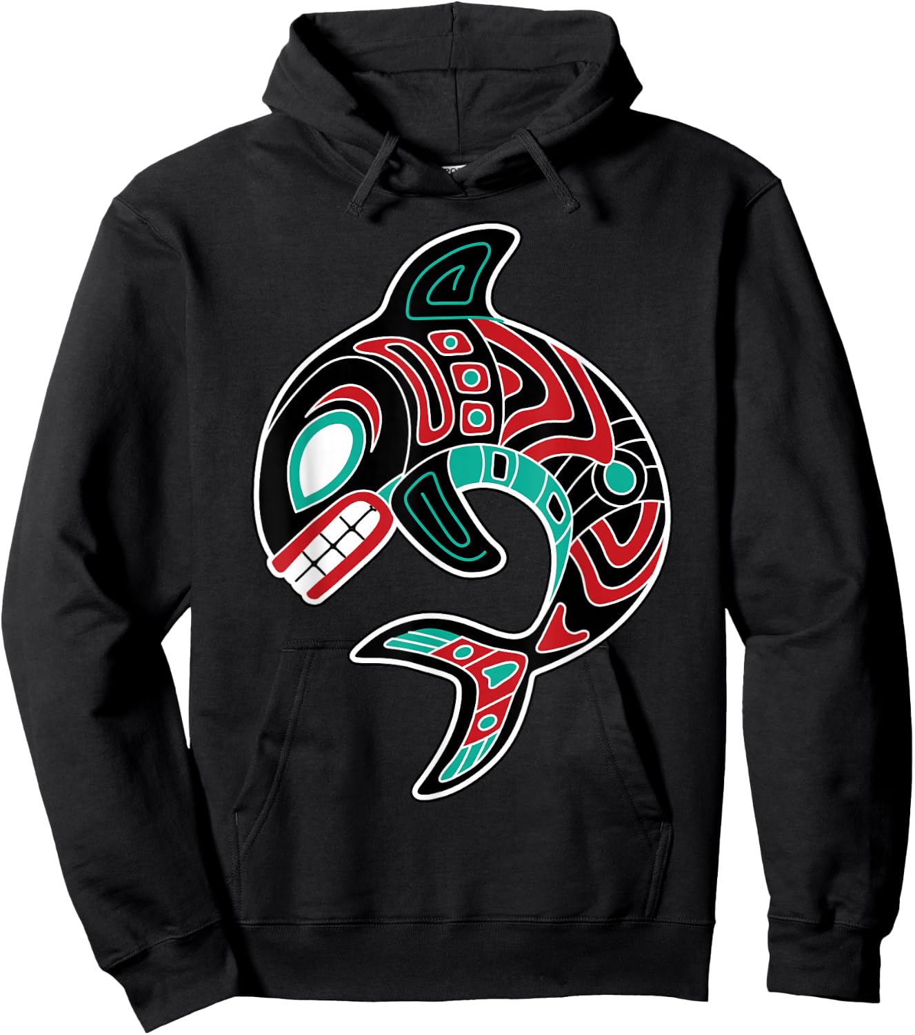Orca Northwest American Indian Totem Killer Whale Hoodie - Hoodie | Black