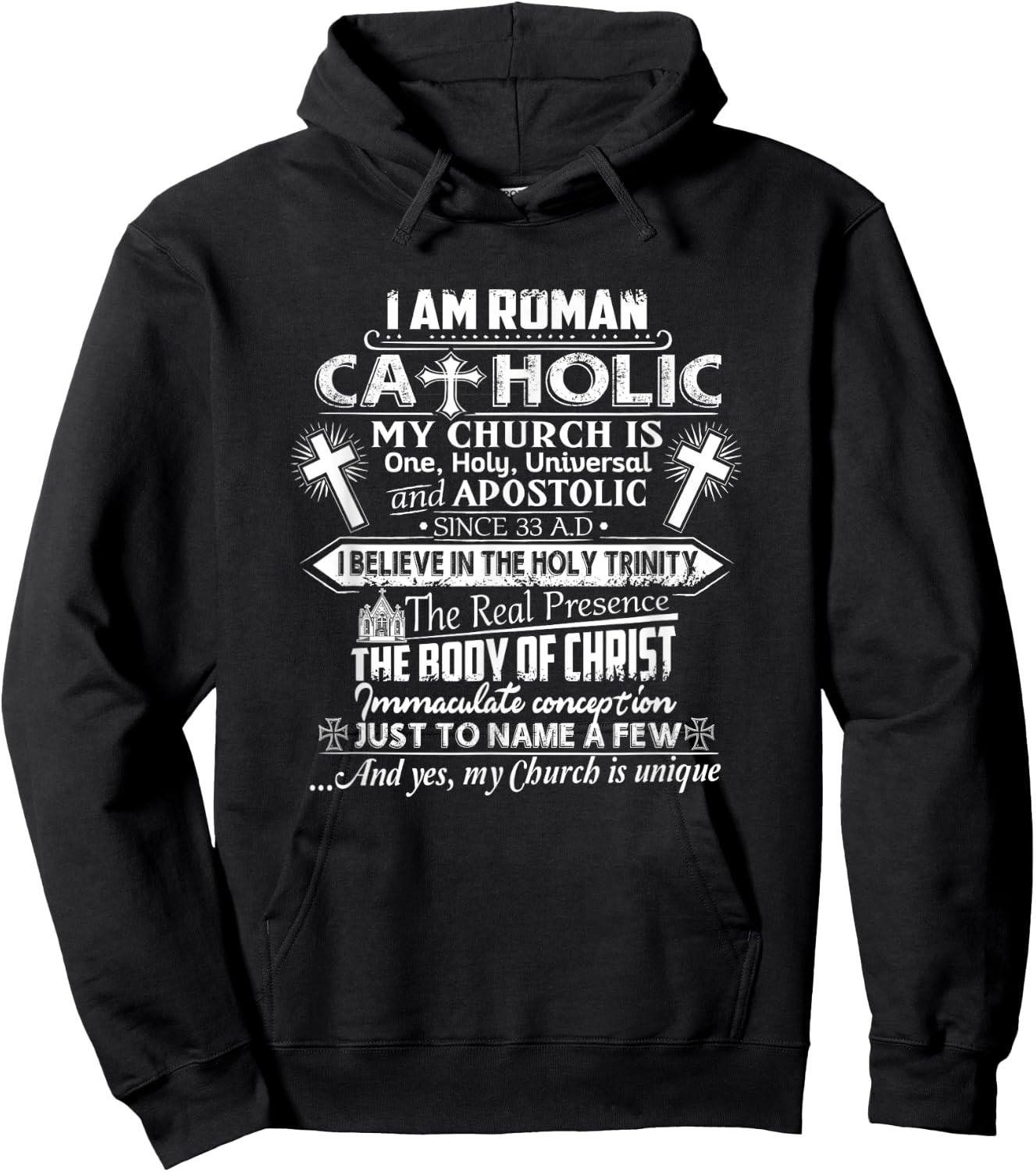 I Am Roman Catholic Yes My Church Is Unique Shirt Hoodie - Hoodie | Black