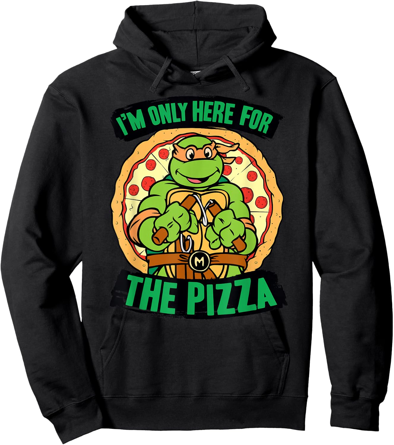Teenage Mutant Ninja Turtles Here for Pizza Hoodie - Hoodie | Black