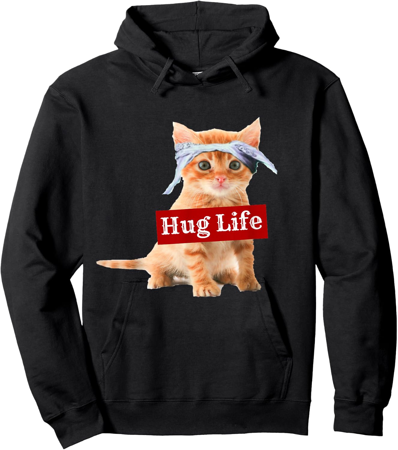 Hug Life Kitty Shirt Kitten Kitteh Cat Thug Gang Women Hoodie - Hoodie | Black