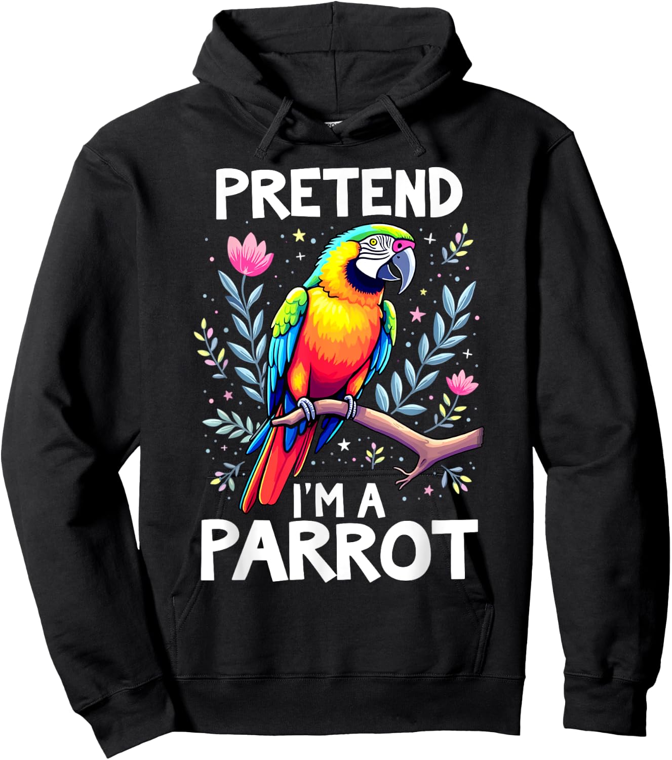 Pretend I'm A Parrot Costume Hoodie - Hoodie | Black