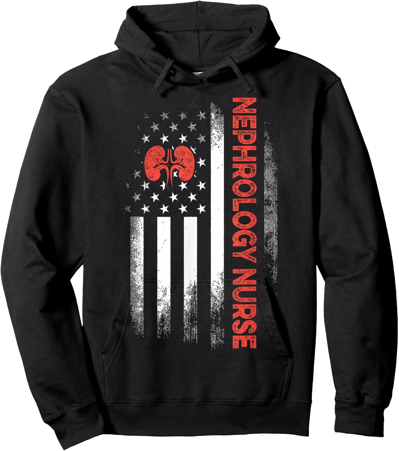 Nephrology Nurse USA Flag Dialysis Nursing RN Hoodie - Hoodie | Black