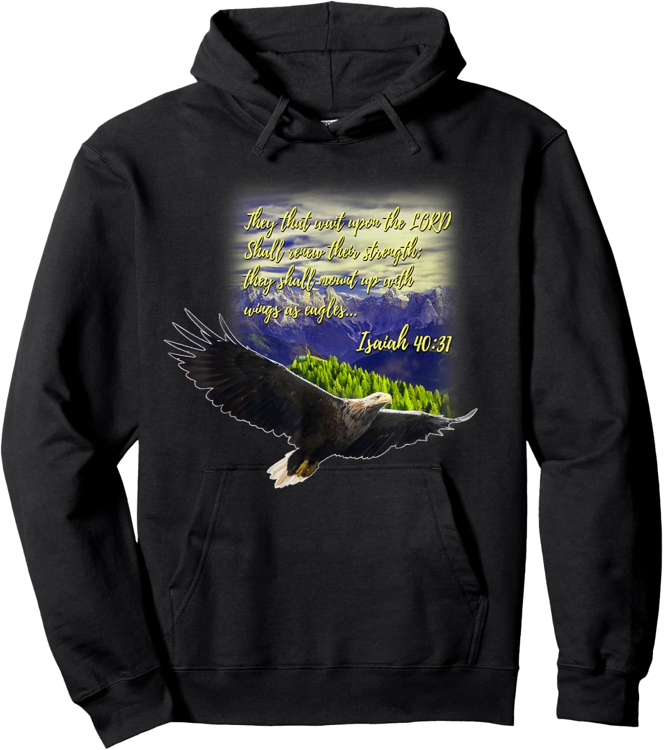 Mount Up WIth Wings As Eagles Christian Gift Hoodie - Hoodie | Black