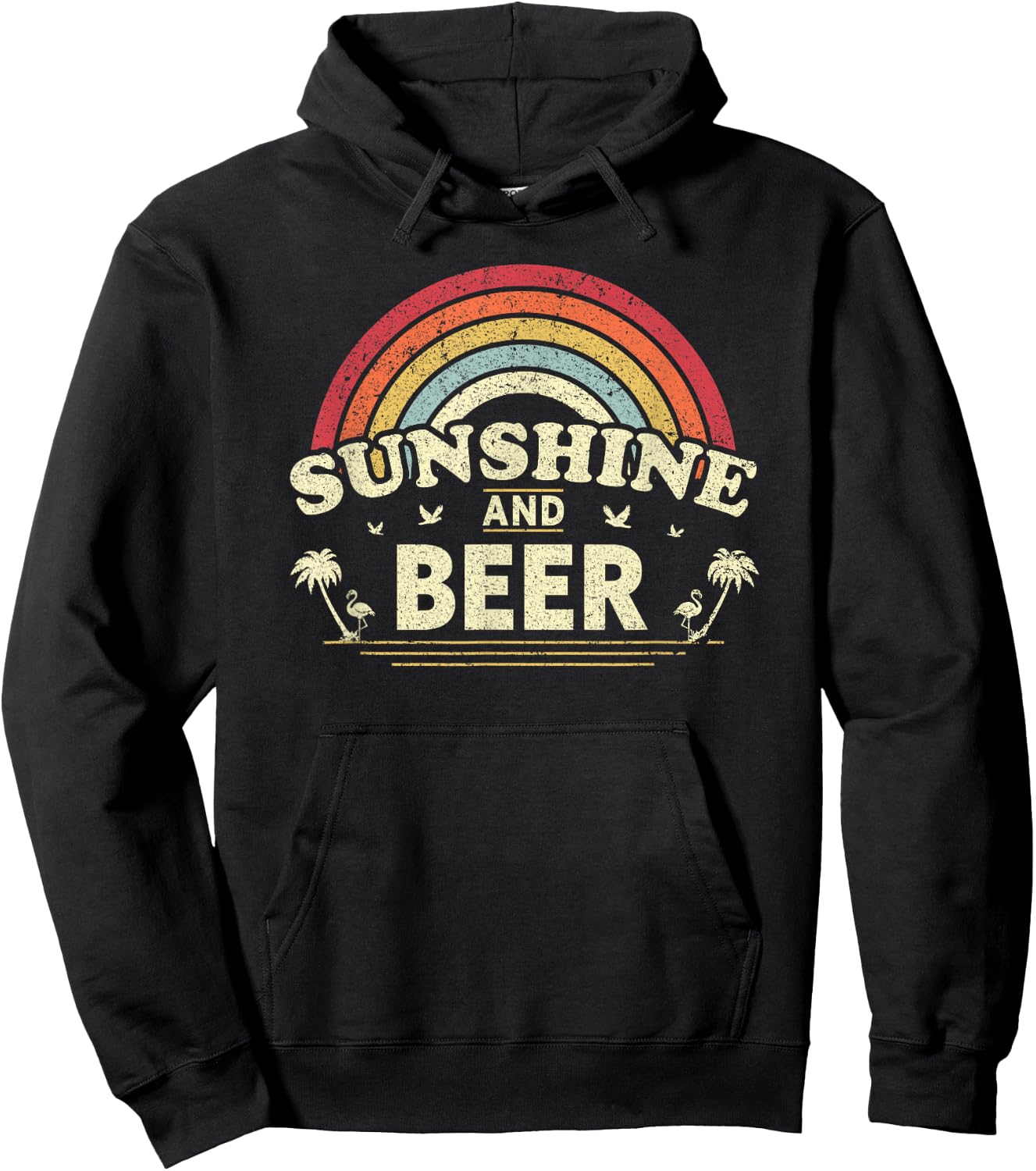 Beer Sunshine and Beer Shirt Vintage Women Hoodie - Hoodie | Black