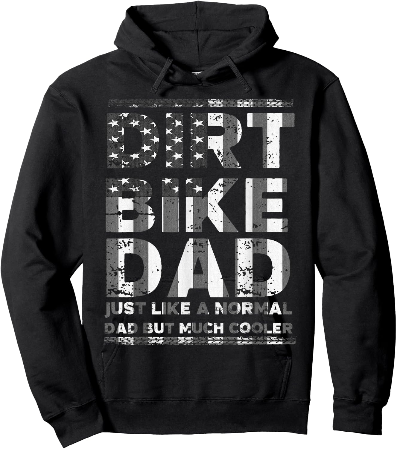 Dirt Bike DAD Bike | Motocross Enduro US Flag Shirt Hoodie - Hoodie | Black