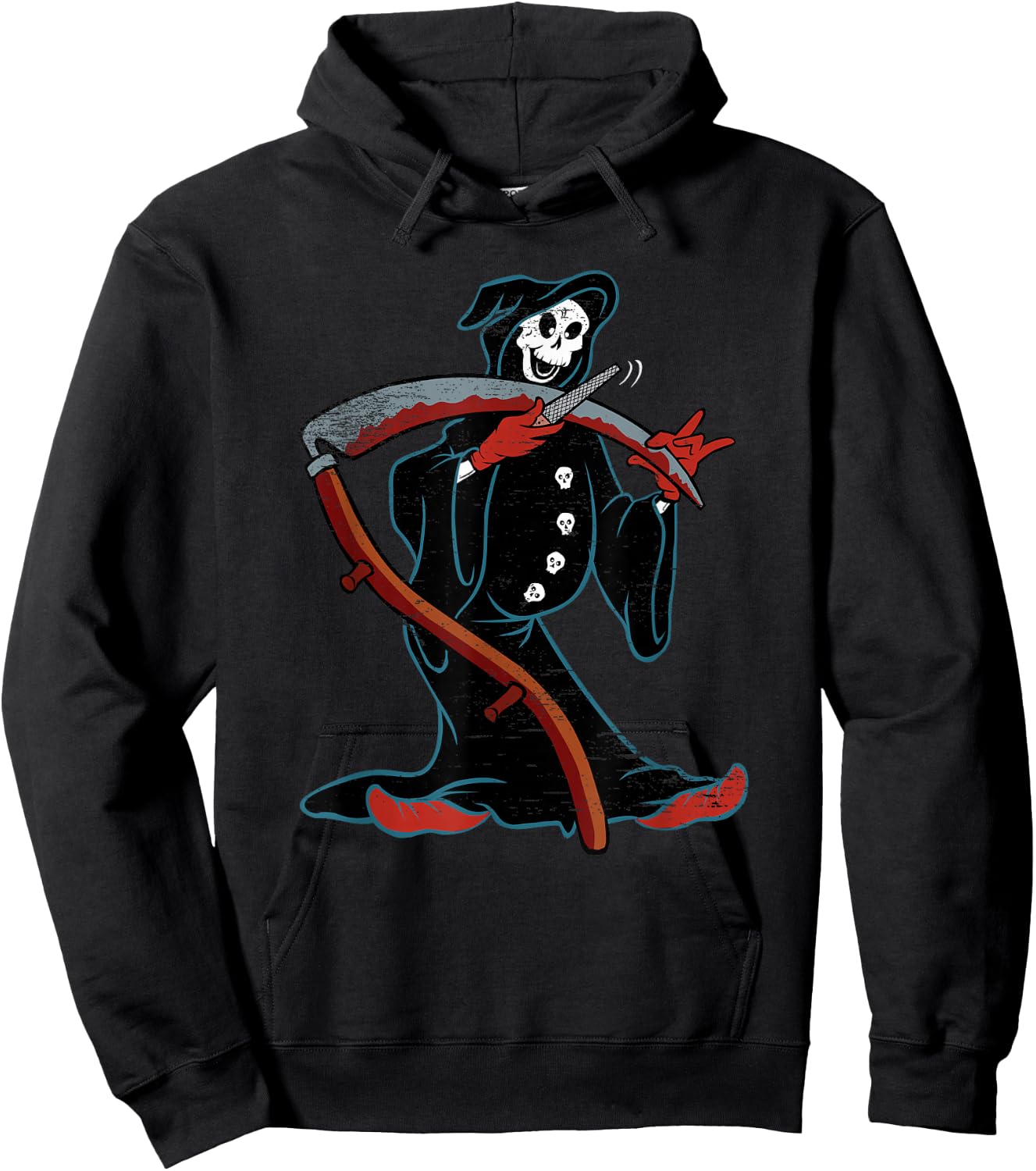 Vintage WW2 Hellcat Squadron VF-35 Grim Reapers Hoodie - Hoodie | Black