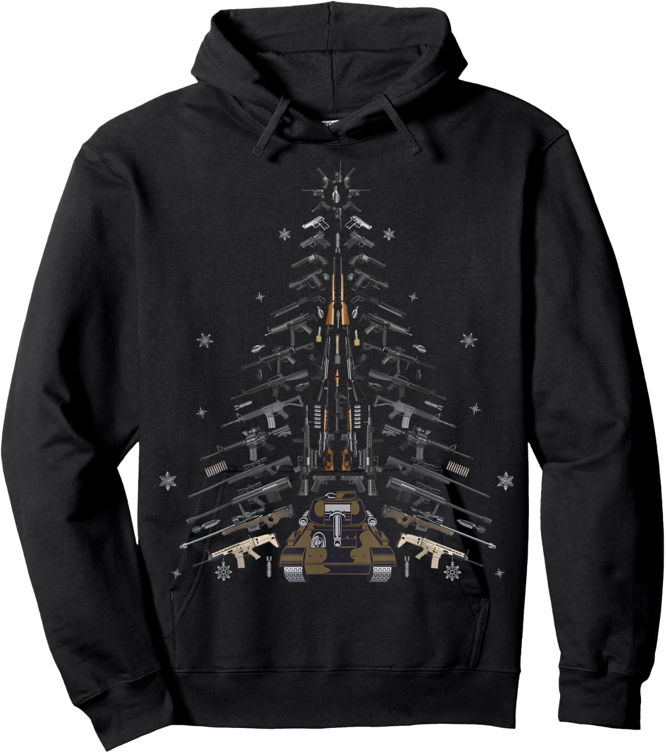 Great Handgun Assault Rifle M4 AR15 Christmas Guns Tree gift Hoodie - Hoodie | Black