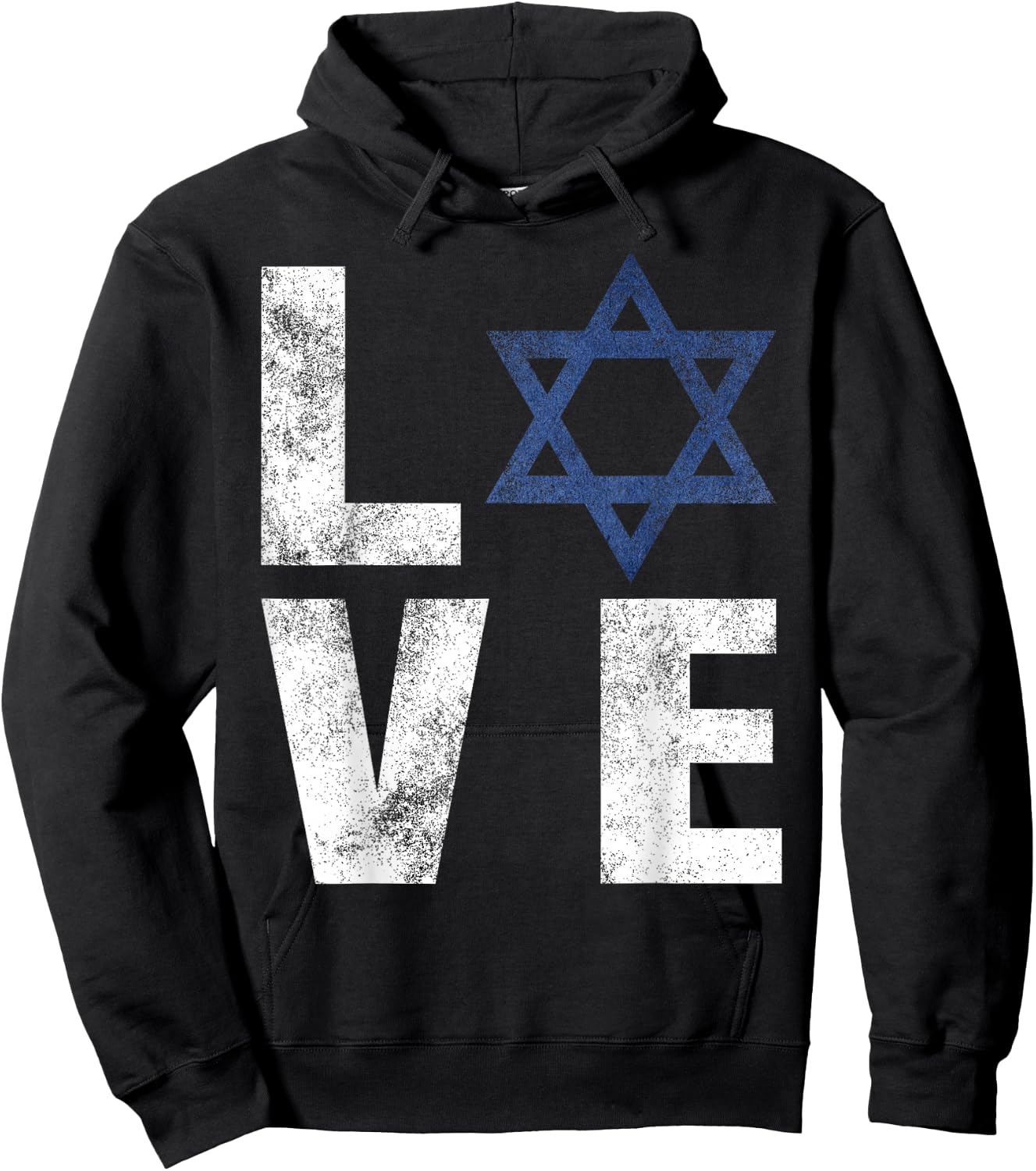 Retro I Love Israel Shirt Jewish Gifts Star of David Israeli Hoodie - Hoodie | Black