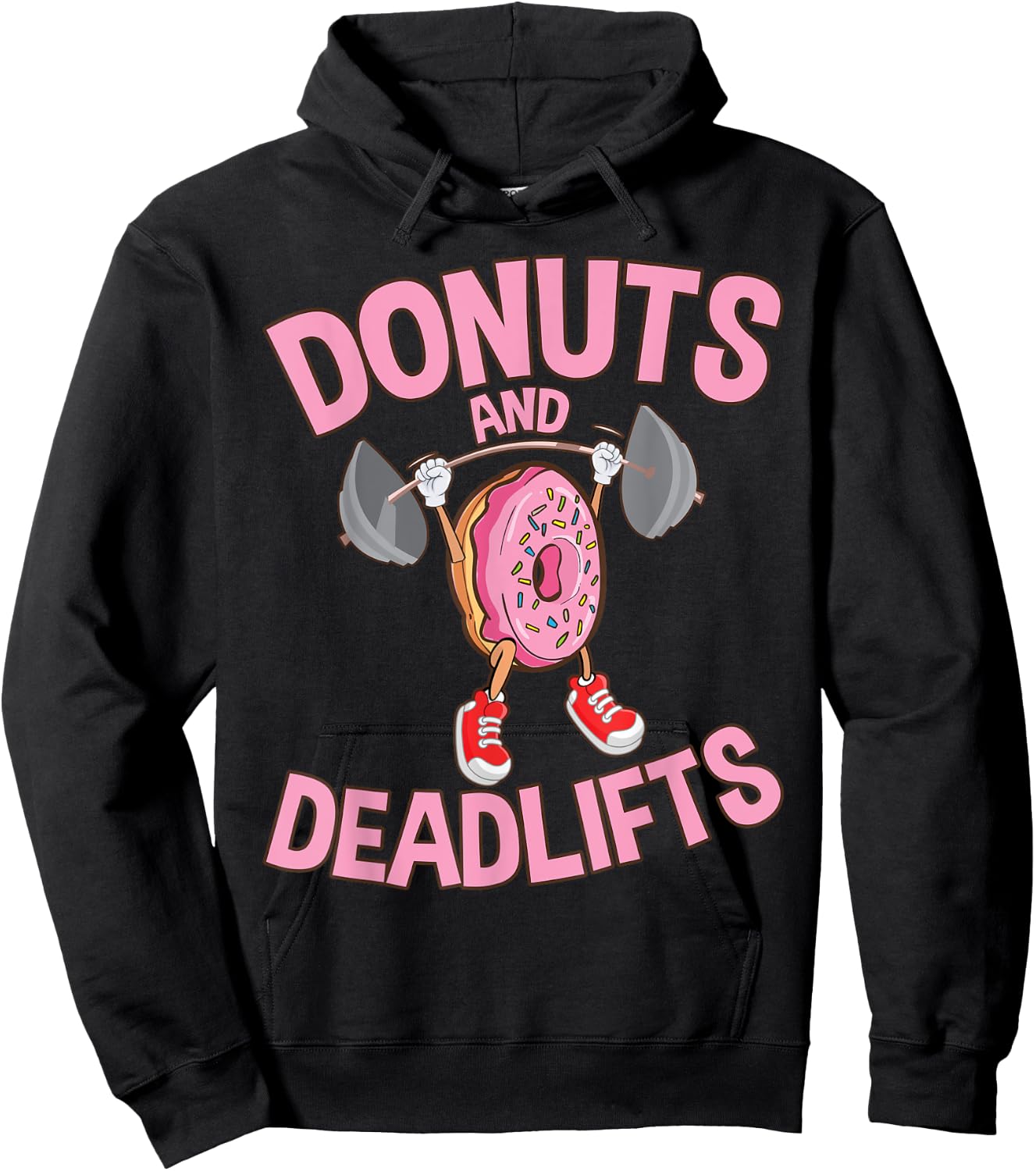 Donuts and Deadlifts Funny Workout Weightlifting Hoodie - Hoodie | Black
