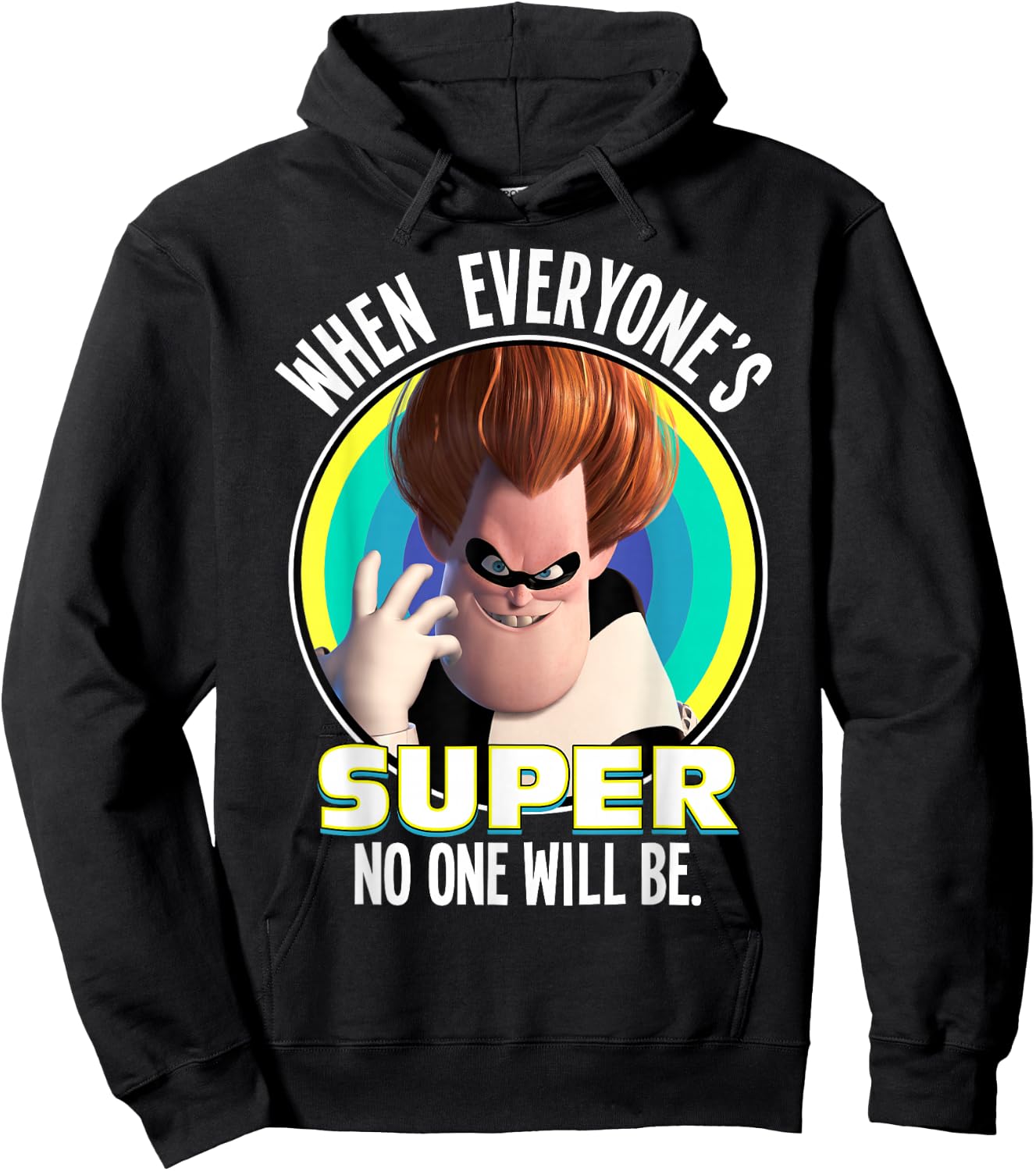 Disney Pixar The Incredibles Syndrome Super Retro Portrait Hoodie - Hoodie | Black