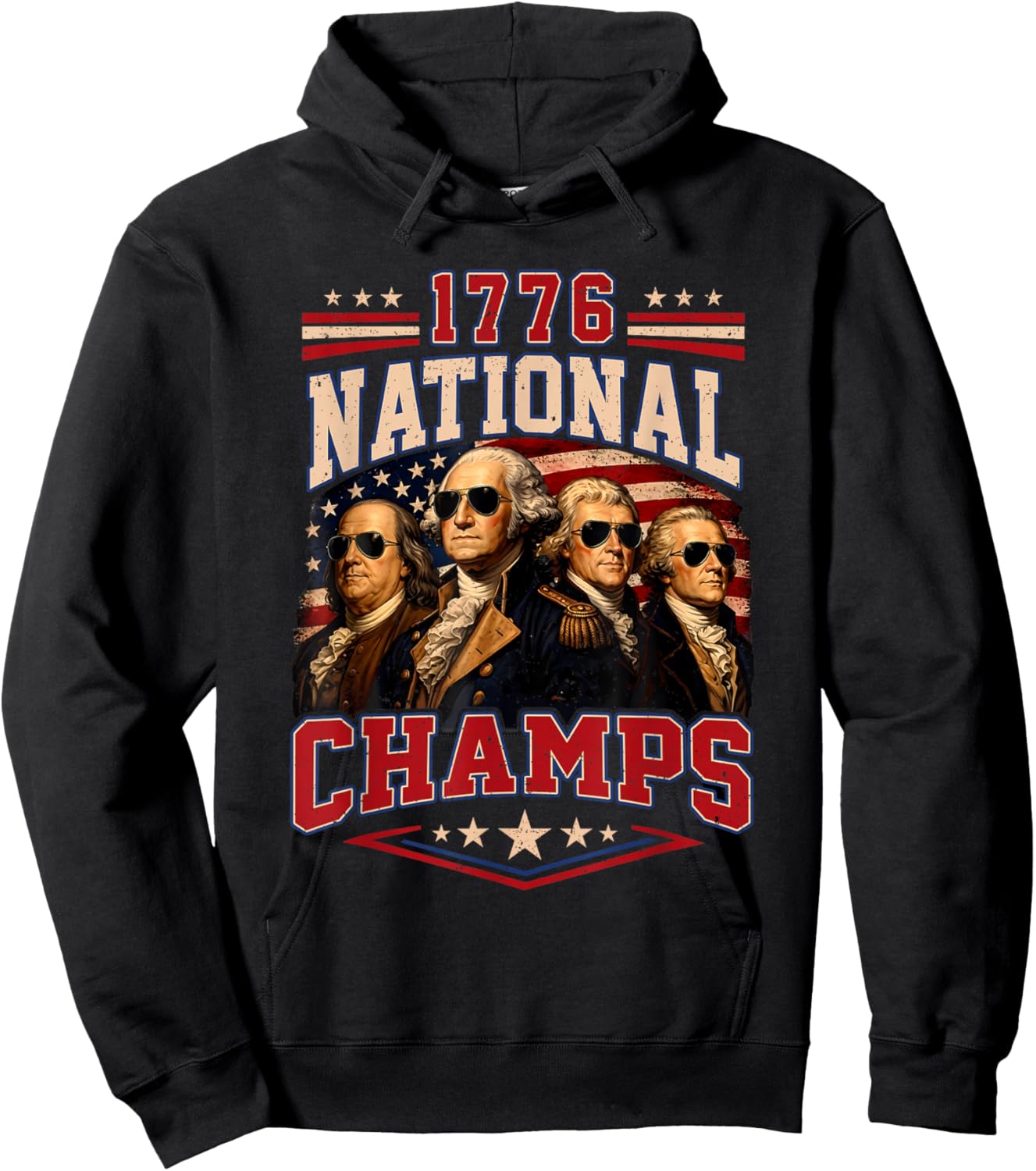 1776 National Champs Patriotic Funny 250 Years 4th of July Hoodie - Hoodie | Black