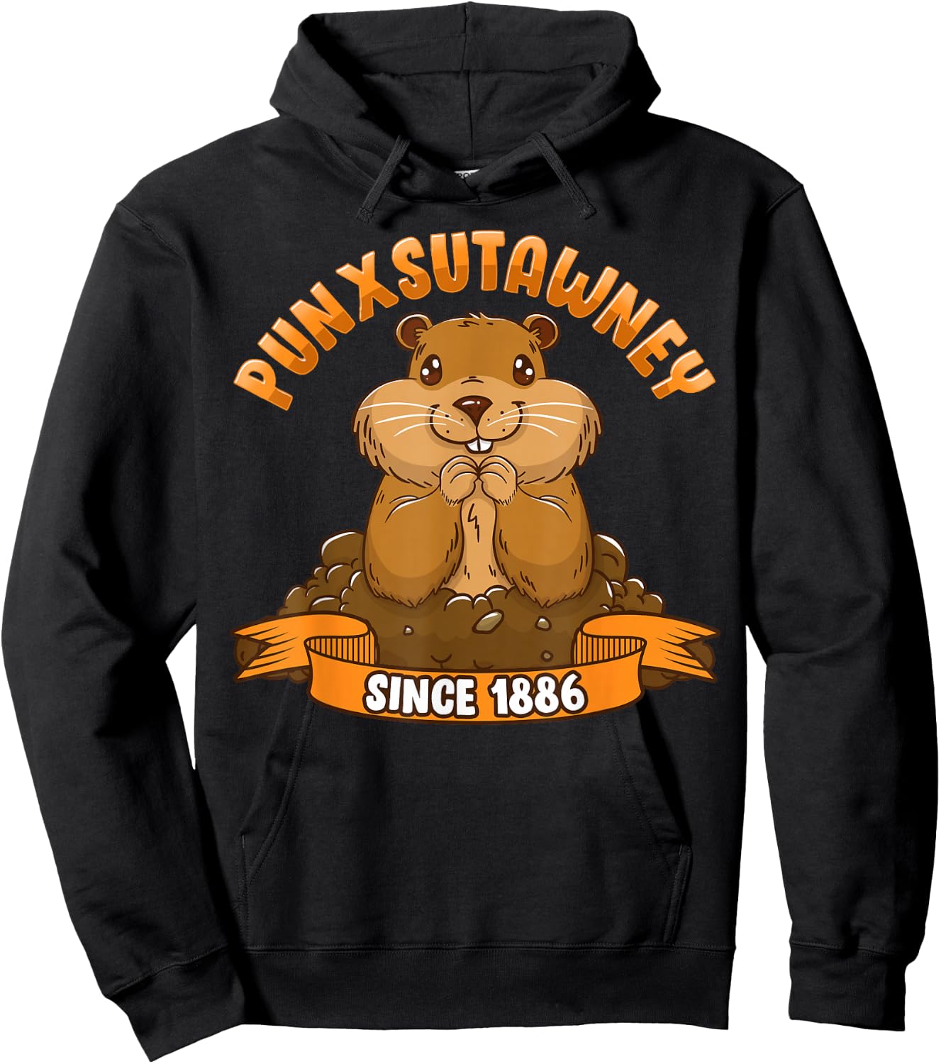 Funny Groundhog Day Phil Cute Ground Hog Punxsutawney Hoodie - Hoodie | Black