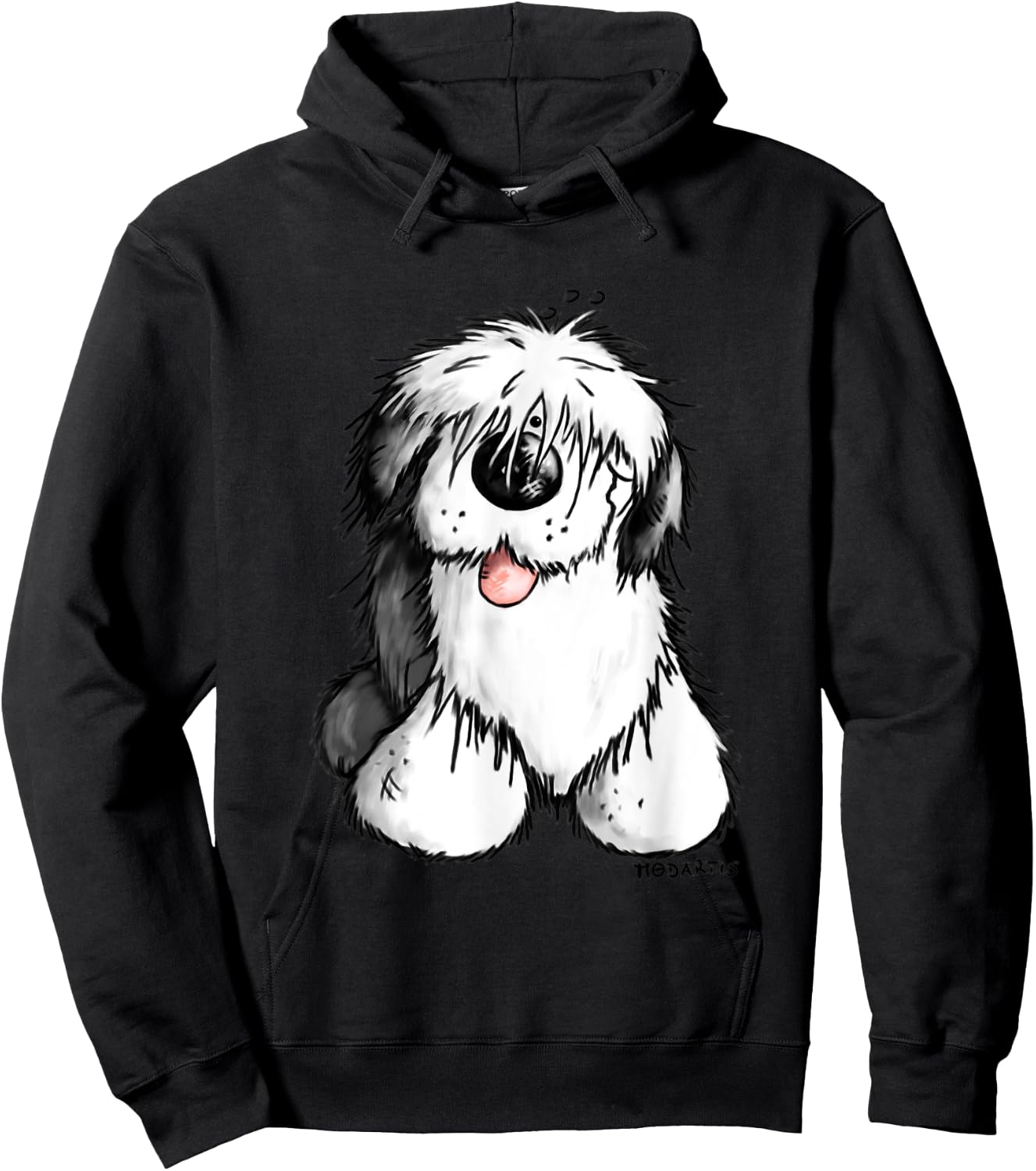 Happy Old English Sheepdog I For A Dog Or Bobtail Lover Men Women Girls Kids Hoodie - Hoodie | Black