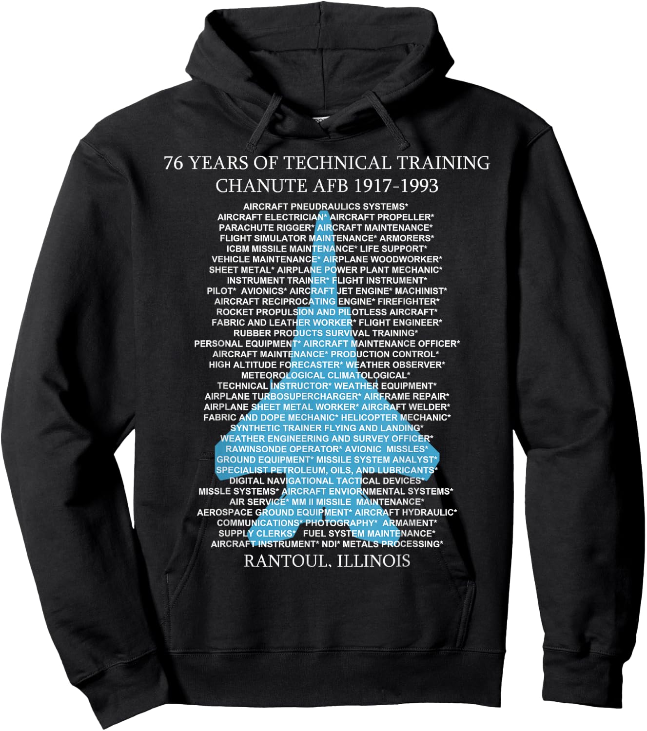 Chanute AFB F-15 EagleT-Shirt Rantoul, Illinois Hoodie - Hoodie | Black