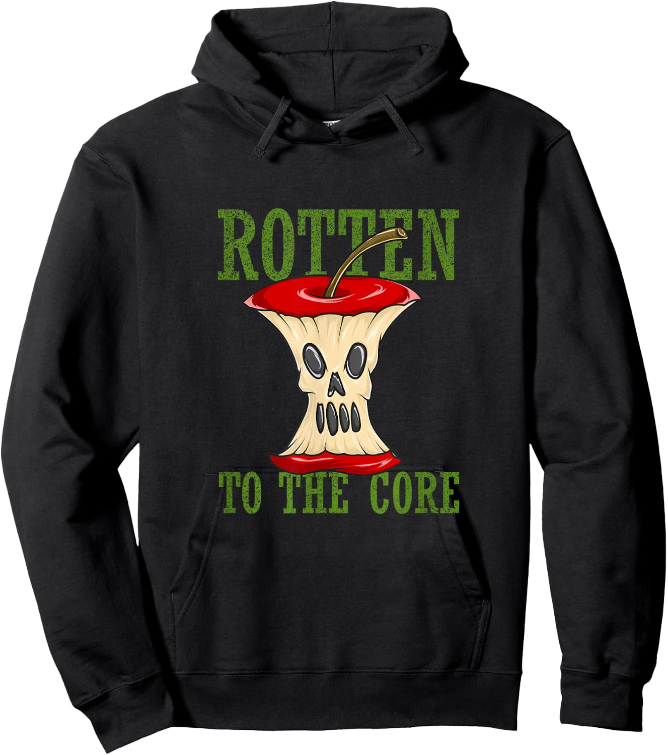 Horror Rotten To The Core Scary Skeleton Face Apple Core Hoodie - Hoodie | Black