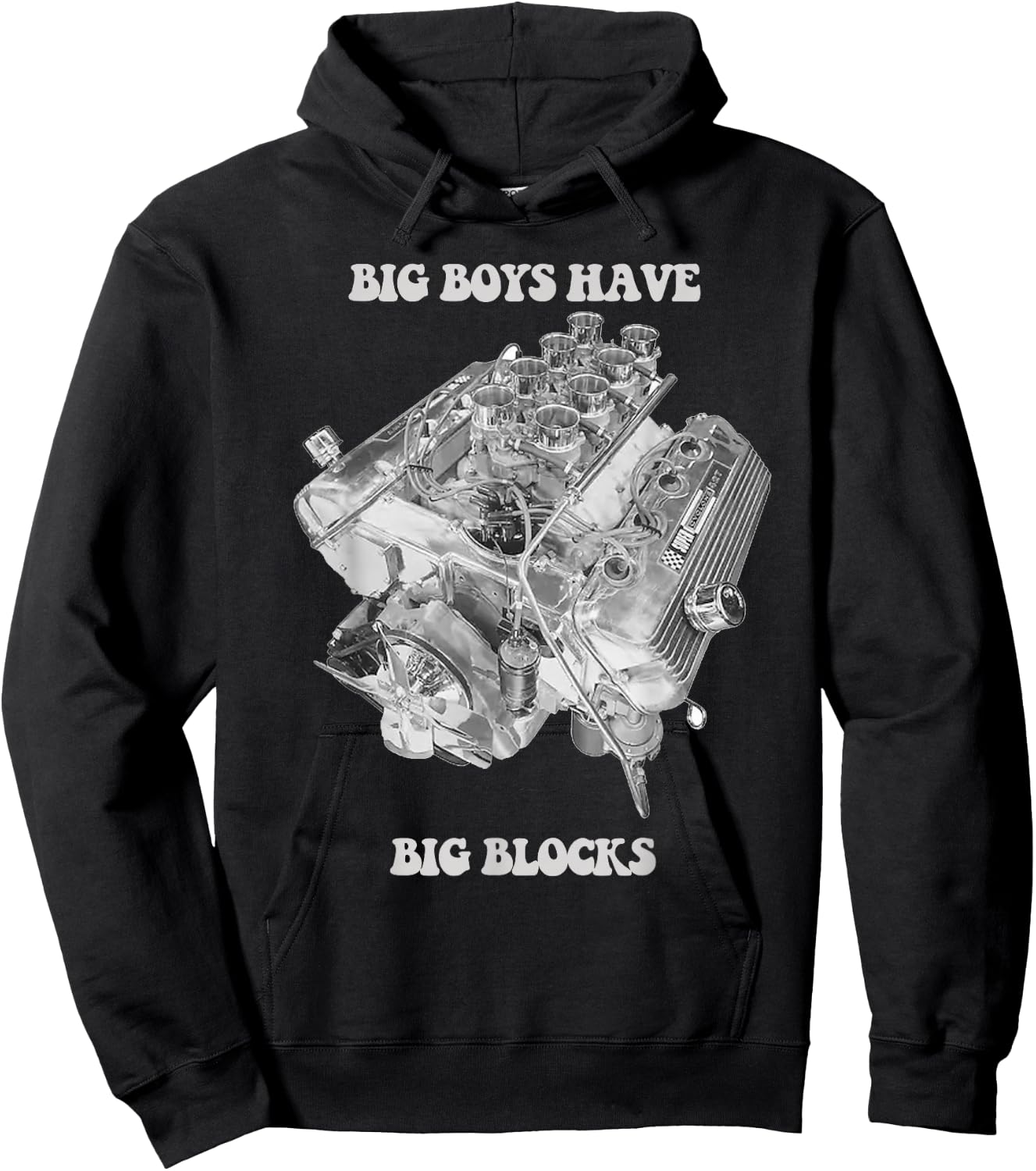 Big Boys Have Big Blocks 427 Engine Series Retro Logo Hoodie - Hoodie | Black