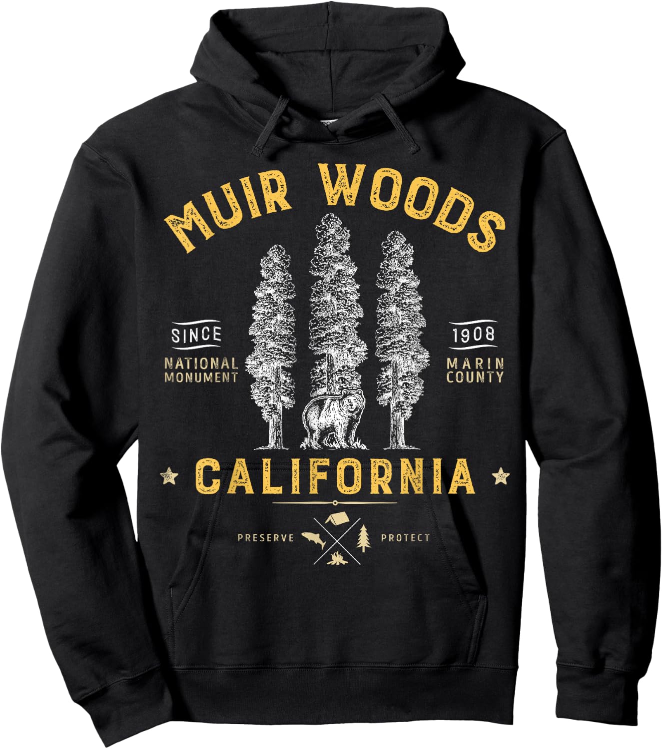 Muir Woods National Monument T Shirt California Redwood Park Hoodie - Hoodie | Black
