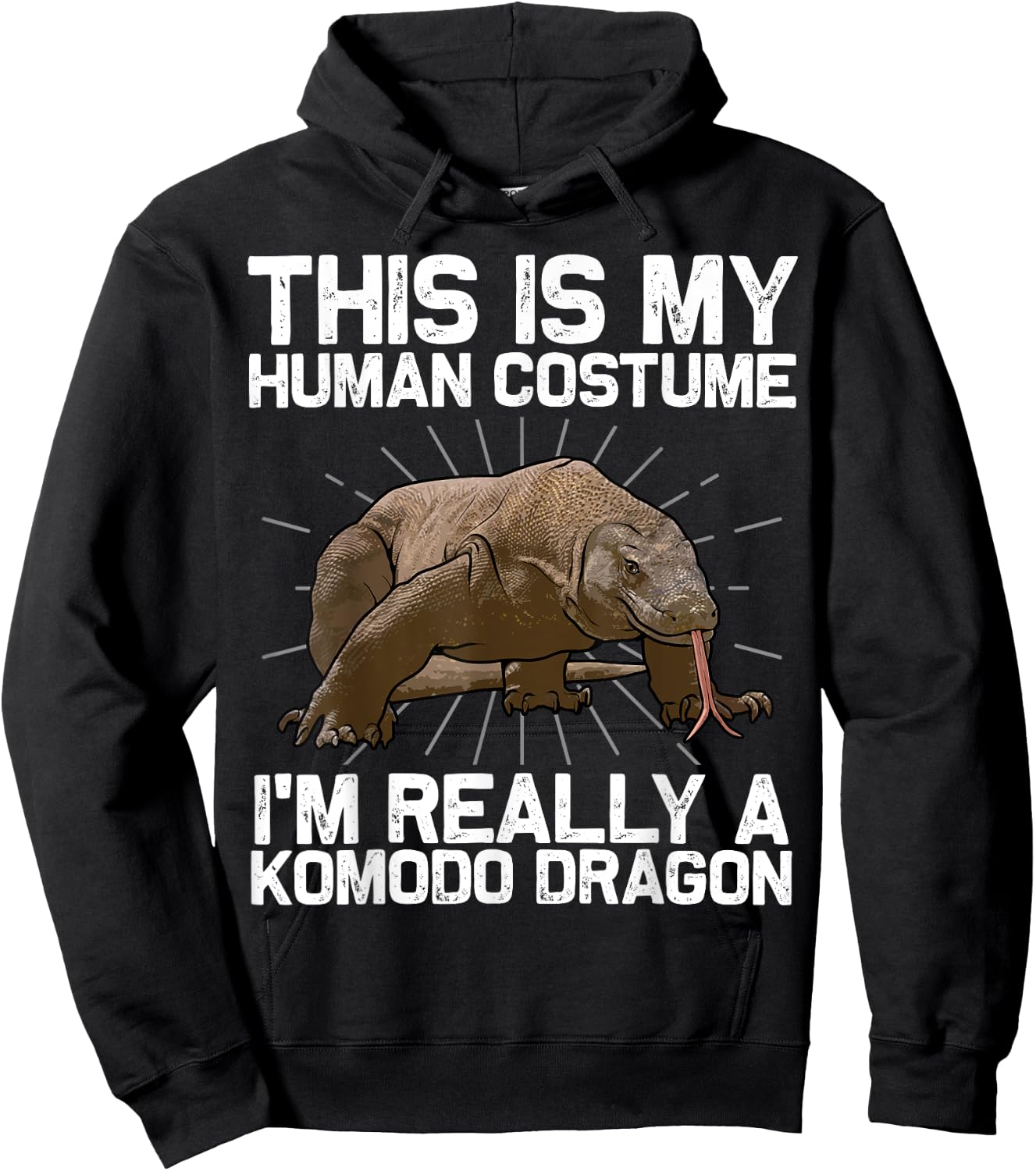Komodo Dragon Art Women Kids Lizard Komodo Dragon Hoodie - Hoodie | Black