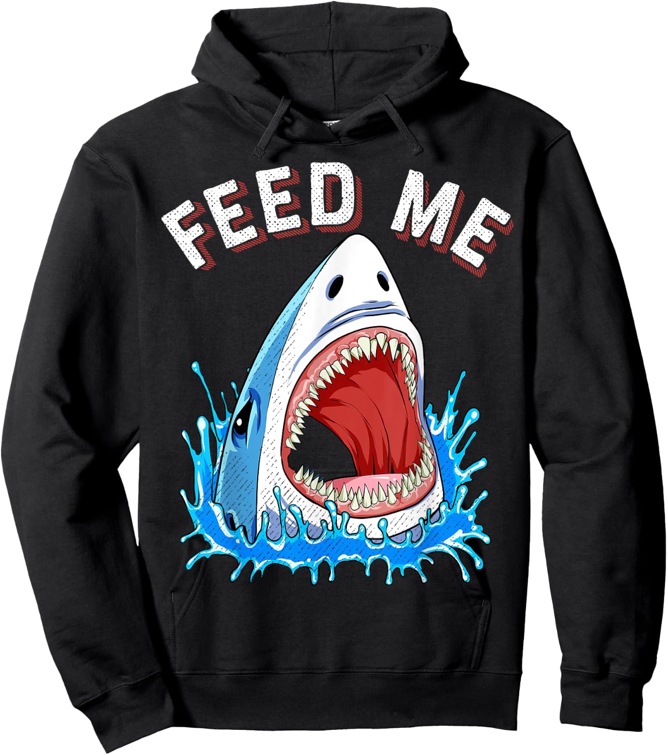 Feed Me Shark T shirt Boys Kids Men Funny Jawsome Gifts Hoodie - Hoodie | Black