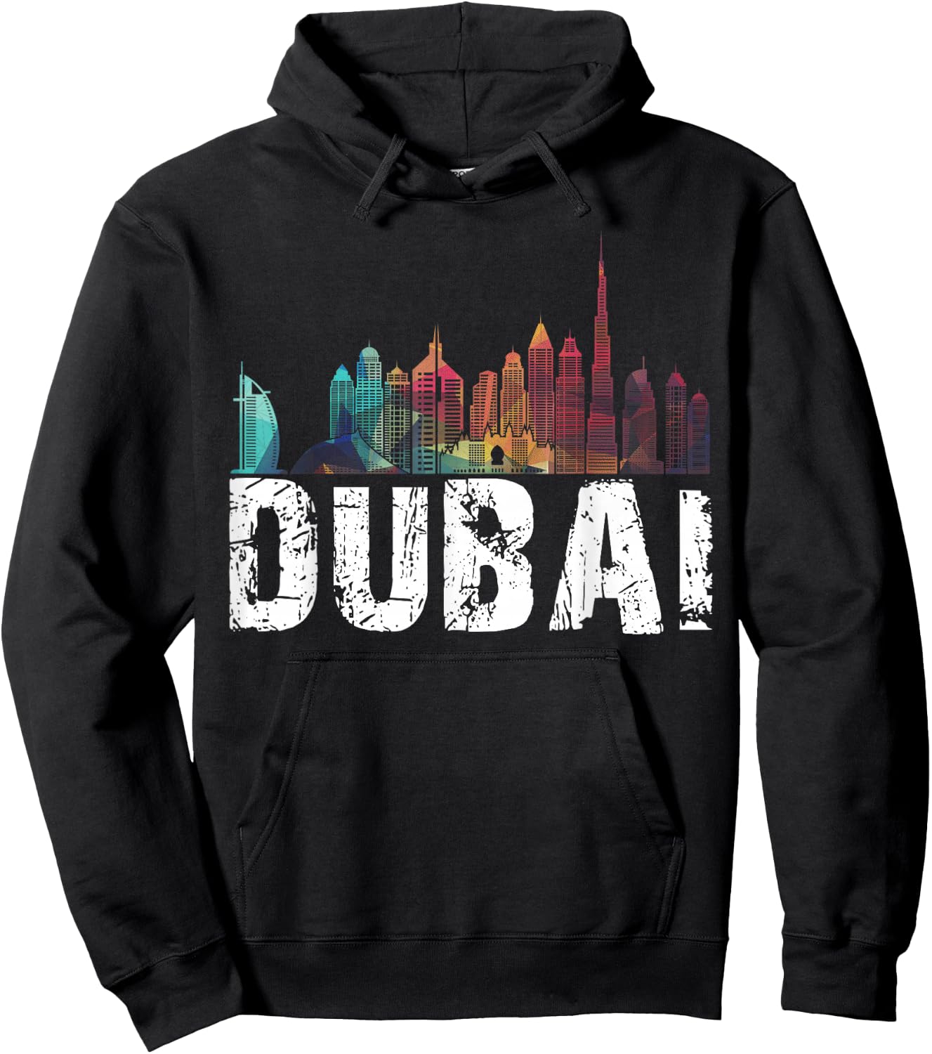 New Dubai Love Skyline T shirt for Holidays in Dubai Hoodie - Hoodie | Black